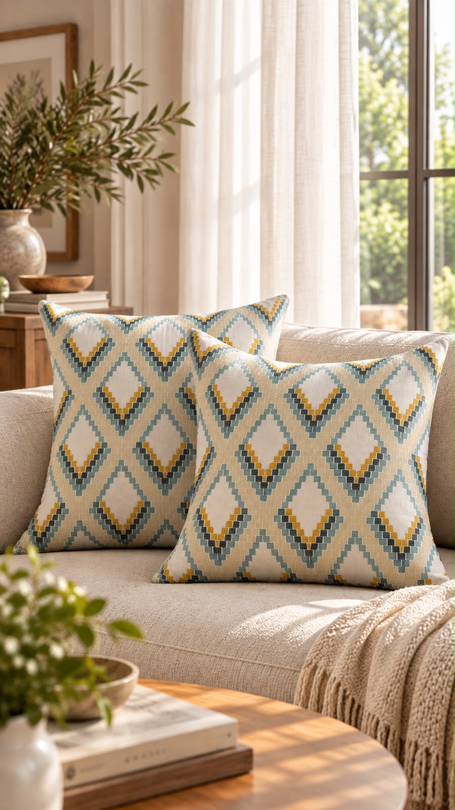 MOSAIC RHYTHM CUSHION COVER (Pack of 2)