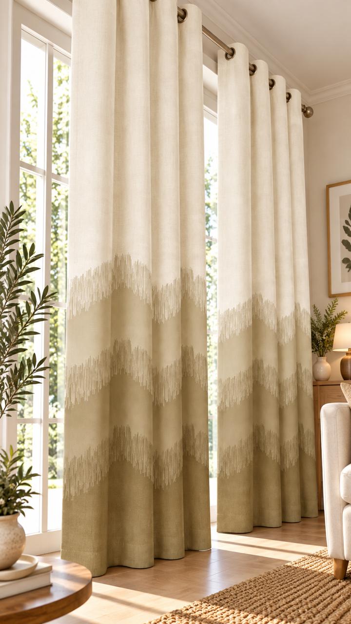 KIVO MUSTARD DIGITAL PRINTED CURTAIN