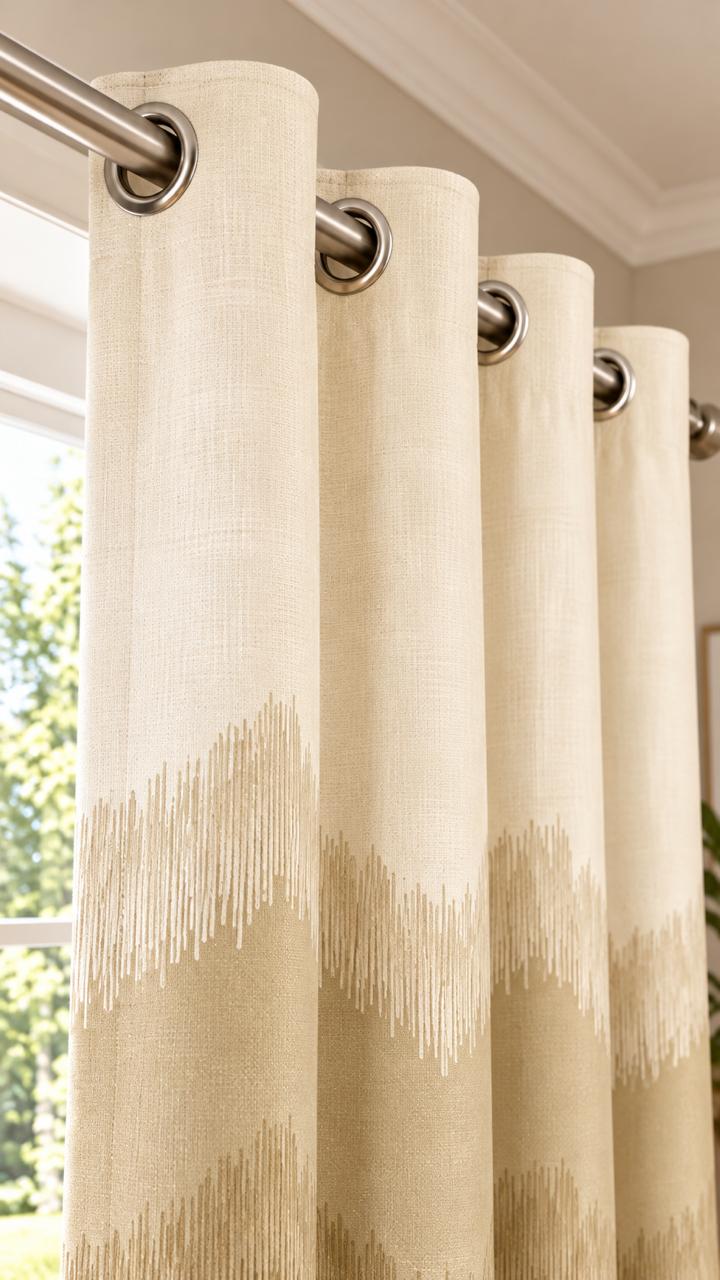 KIVO MUSTARD DIGITAL PRINTED CURTAIN