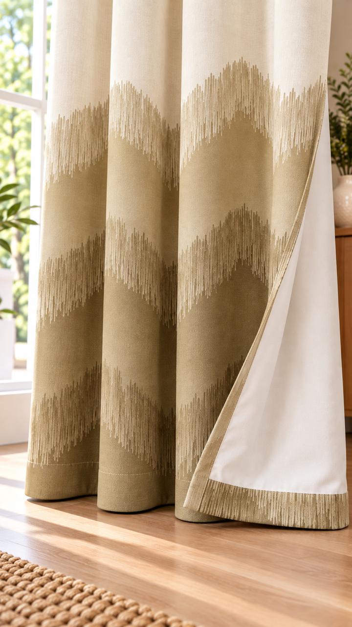 KIVO MUSTARD DIGITAL PRINTED CURTAIN