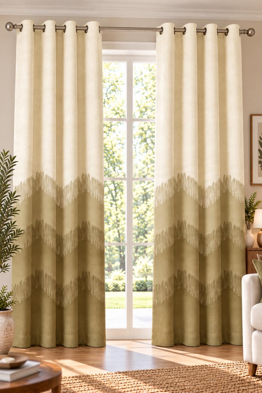 KIVO MUSTARD DIGITAL PRINTED CURTAIN