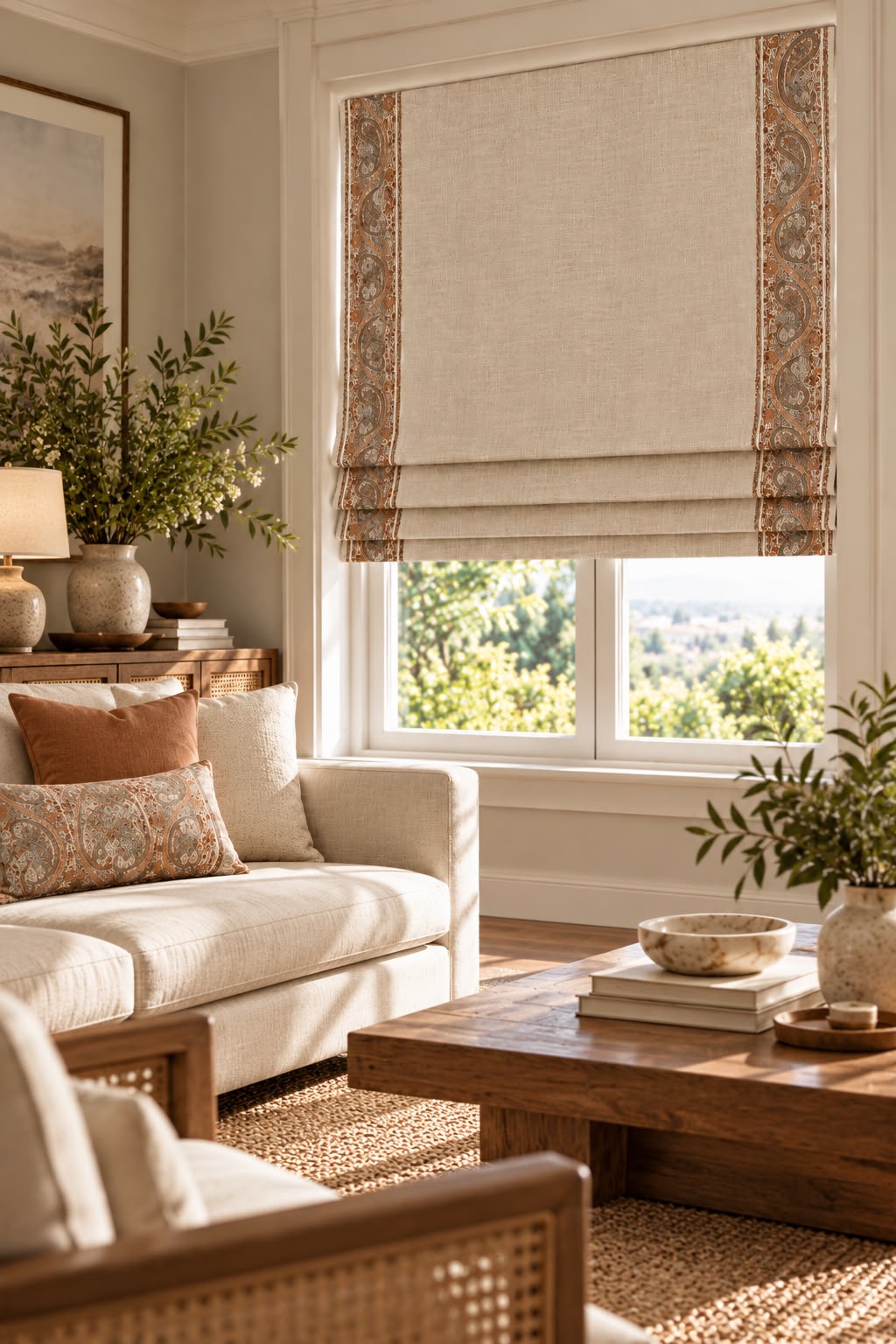 AURELIA BROWN READY MADE ROMAN BLIND
