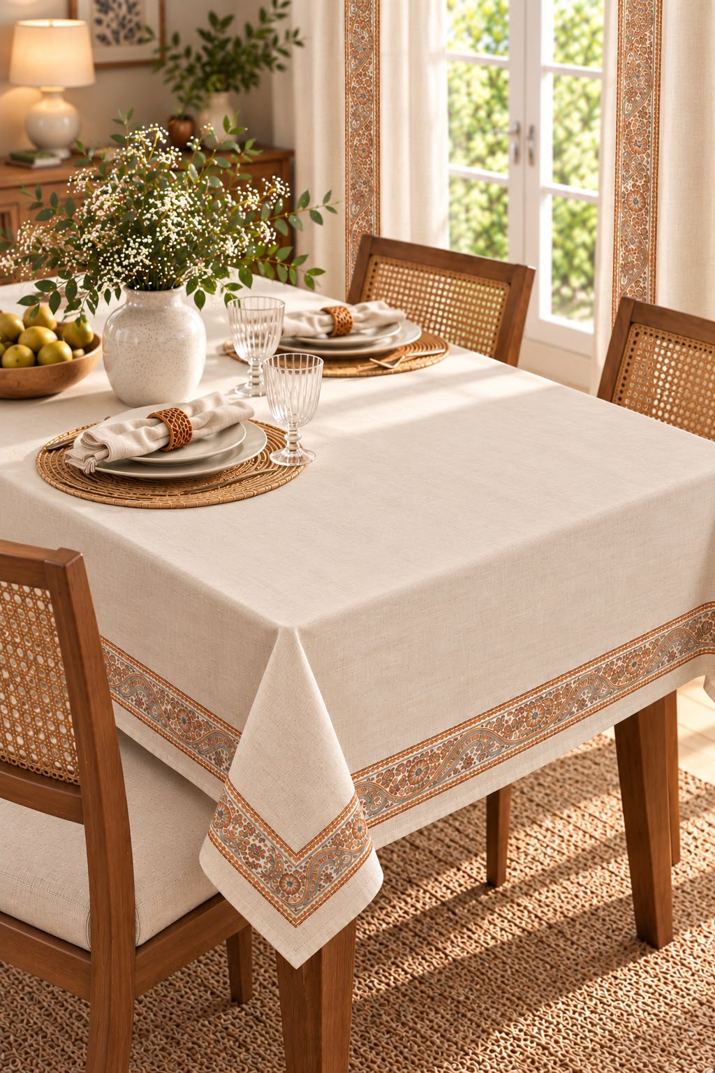 AURELIA BROWN HERITAGE TABLE CLOTH