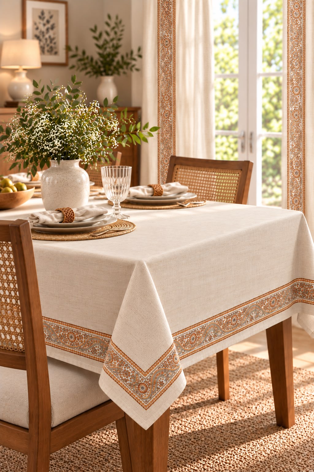 AURELIA BROWN HERITAGE TABLE CLOTH