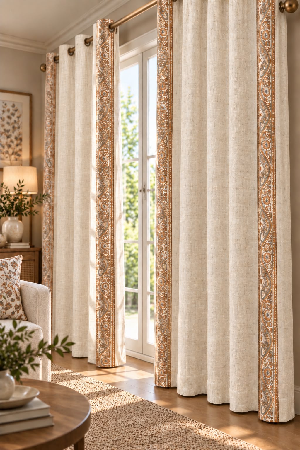 AURELIA BROWN PRINTED CURTAIN