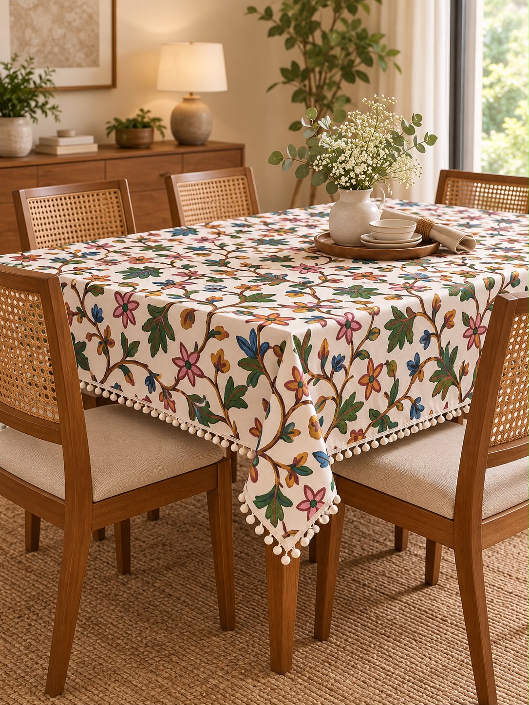 KASHMIRI LEAF GREEN TABLE CLOTH