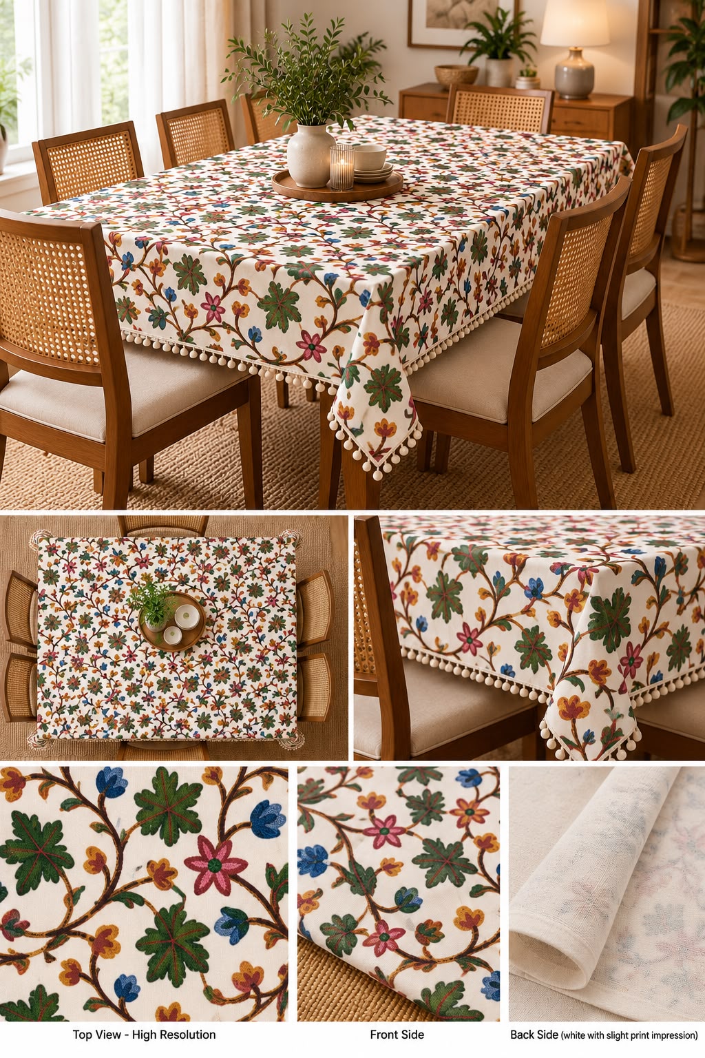 KASHMIRI LEAF GREEN TABLE CLOTH