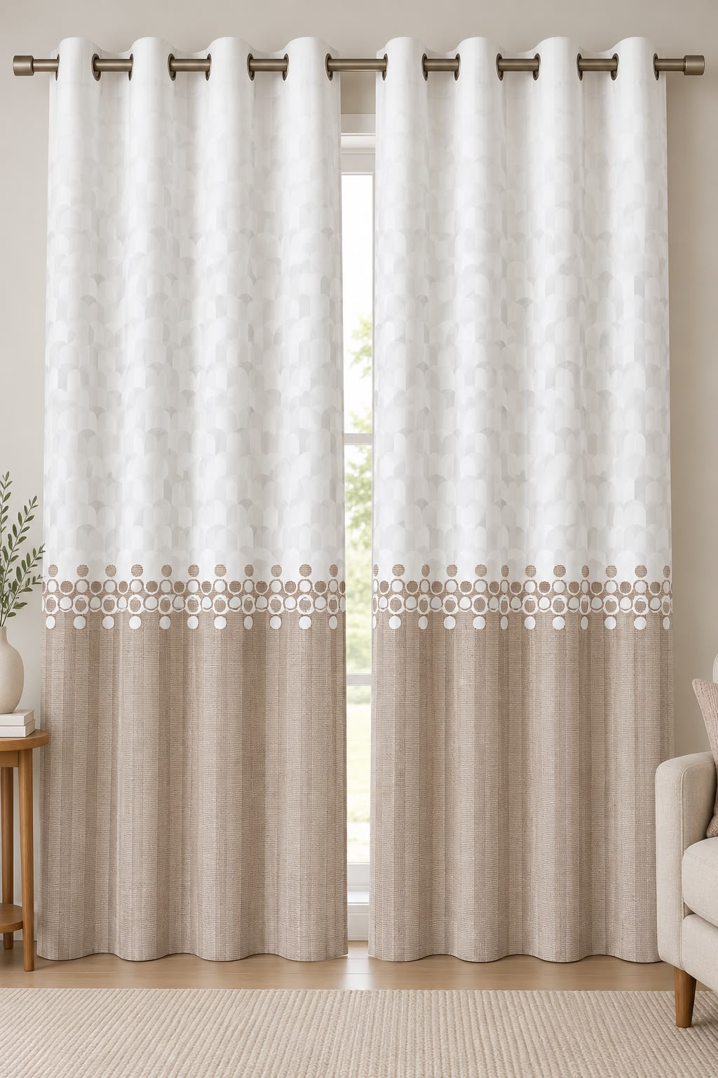 BLUSH COFFEE PRINTED CURTAIN