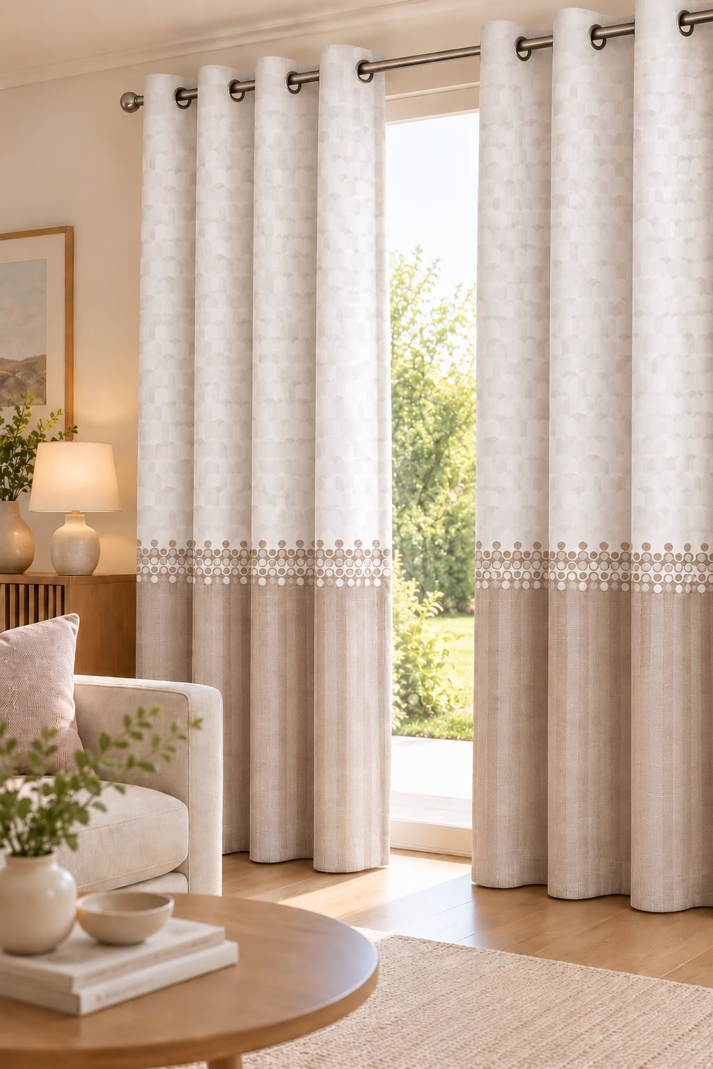 BLUSH COFFEE PRINTED CURTAIN