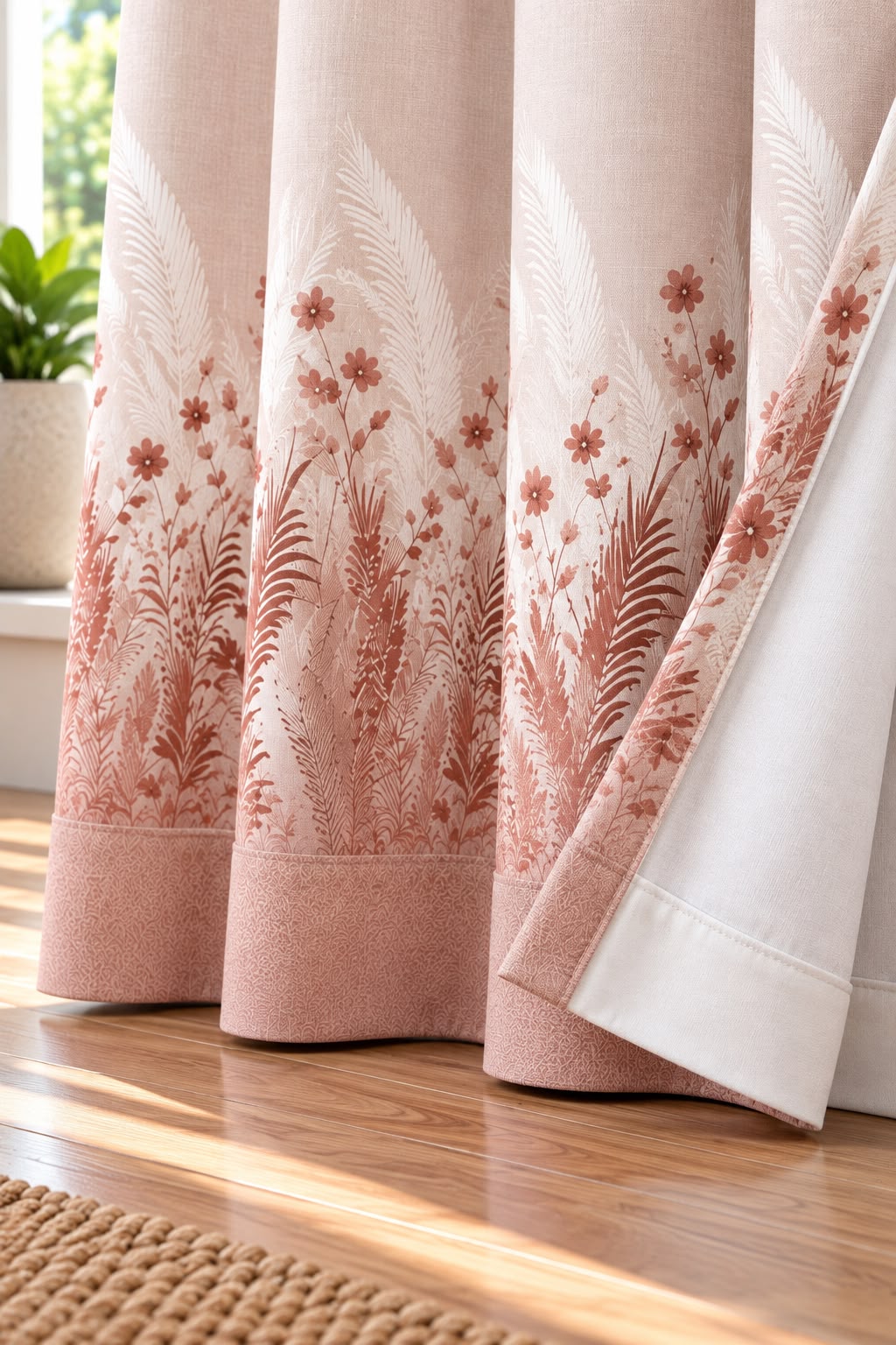 PASTORA PINK PRINTED CURTAIN