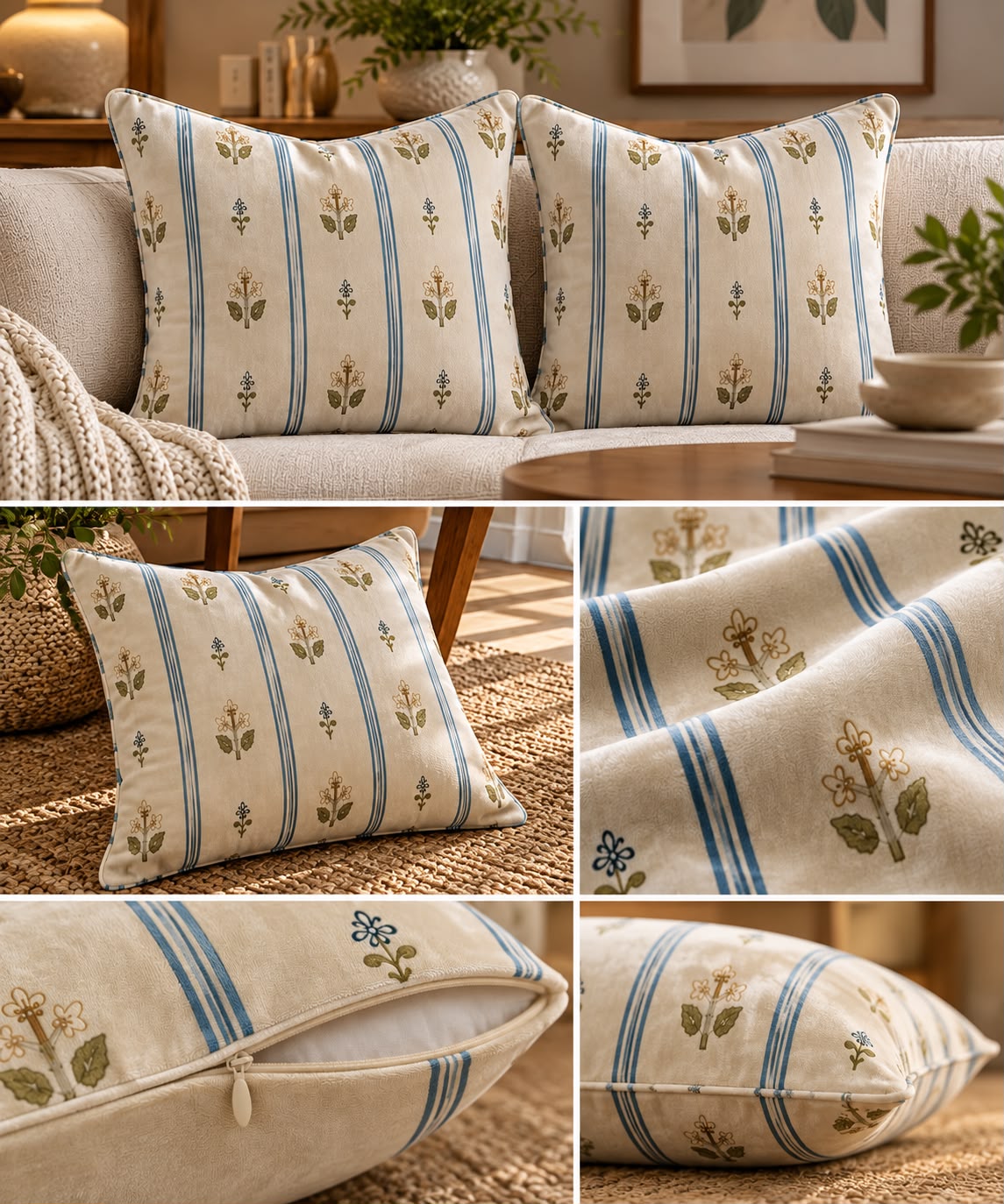 BELLE BEIGE CUSHION COVER (Pack of 2)