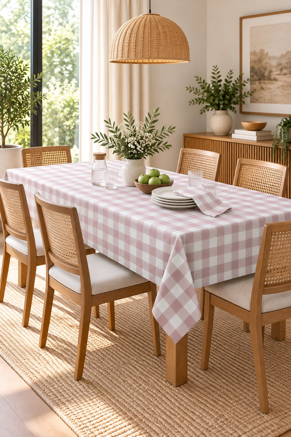 SPRING GALLERY BIG CHECK CAVERN PINK TABLE CLOTH