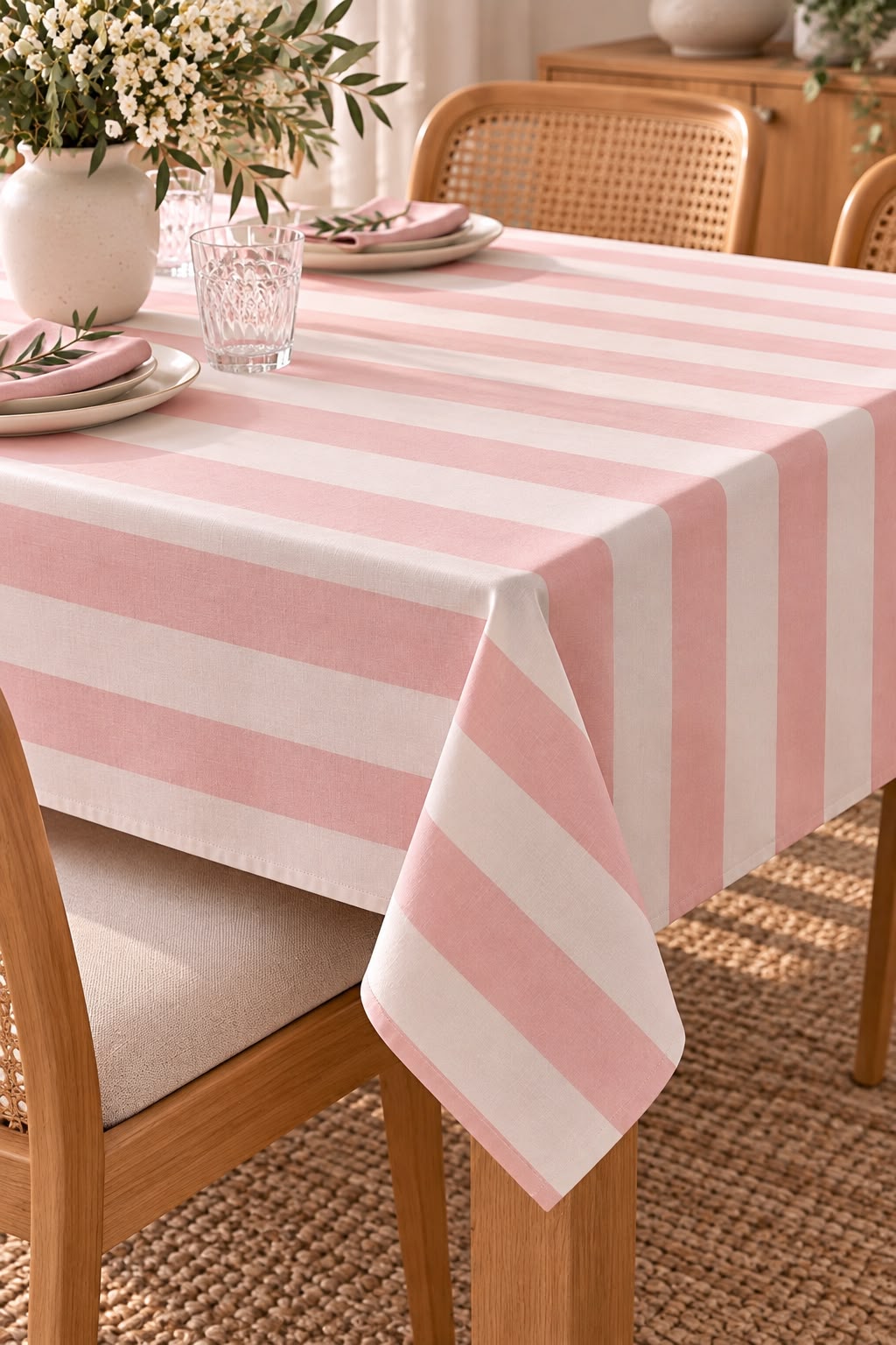 SPRING GALLERY BIG STRIPE Cavern Pink Table Cloth