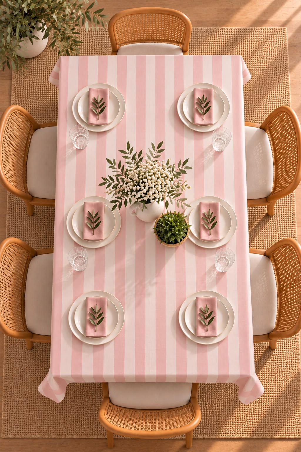 SPRING GALLERY BIG STRIPE Cavern Pink Table Cloth