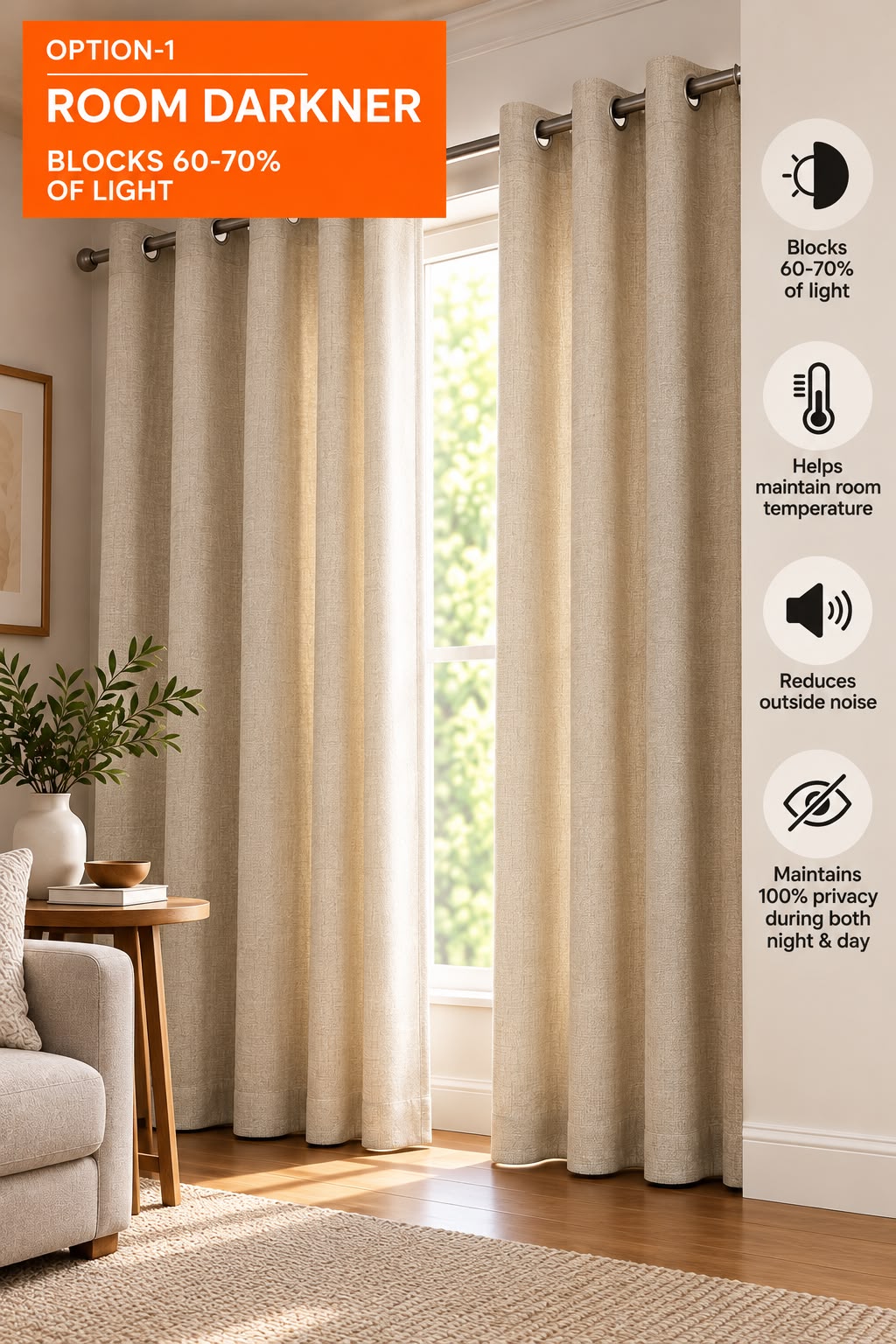 Multi Flowers Printed Curtain