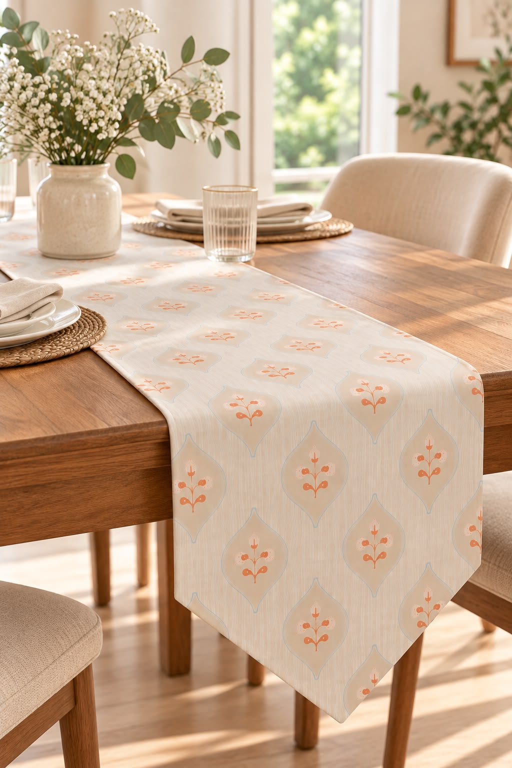 CORAL BLOOM MATTY TABLE RUNNER
