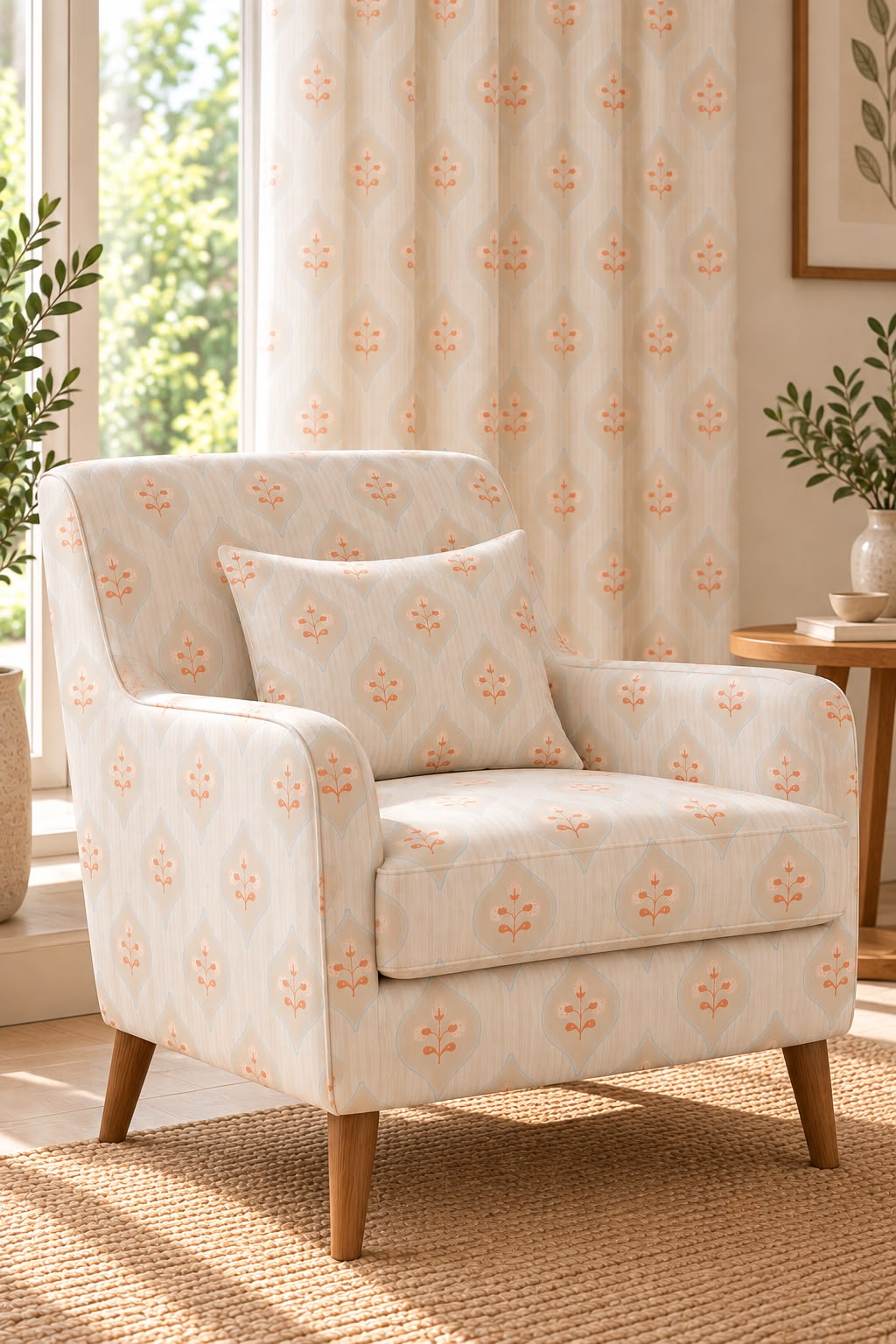 CORAL BLOOM UPHOLSTERY FABRIC