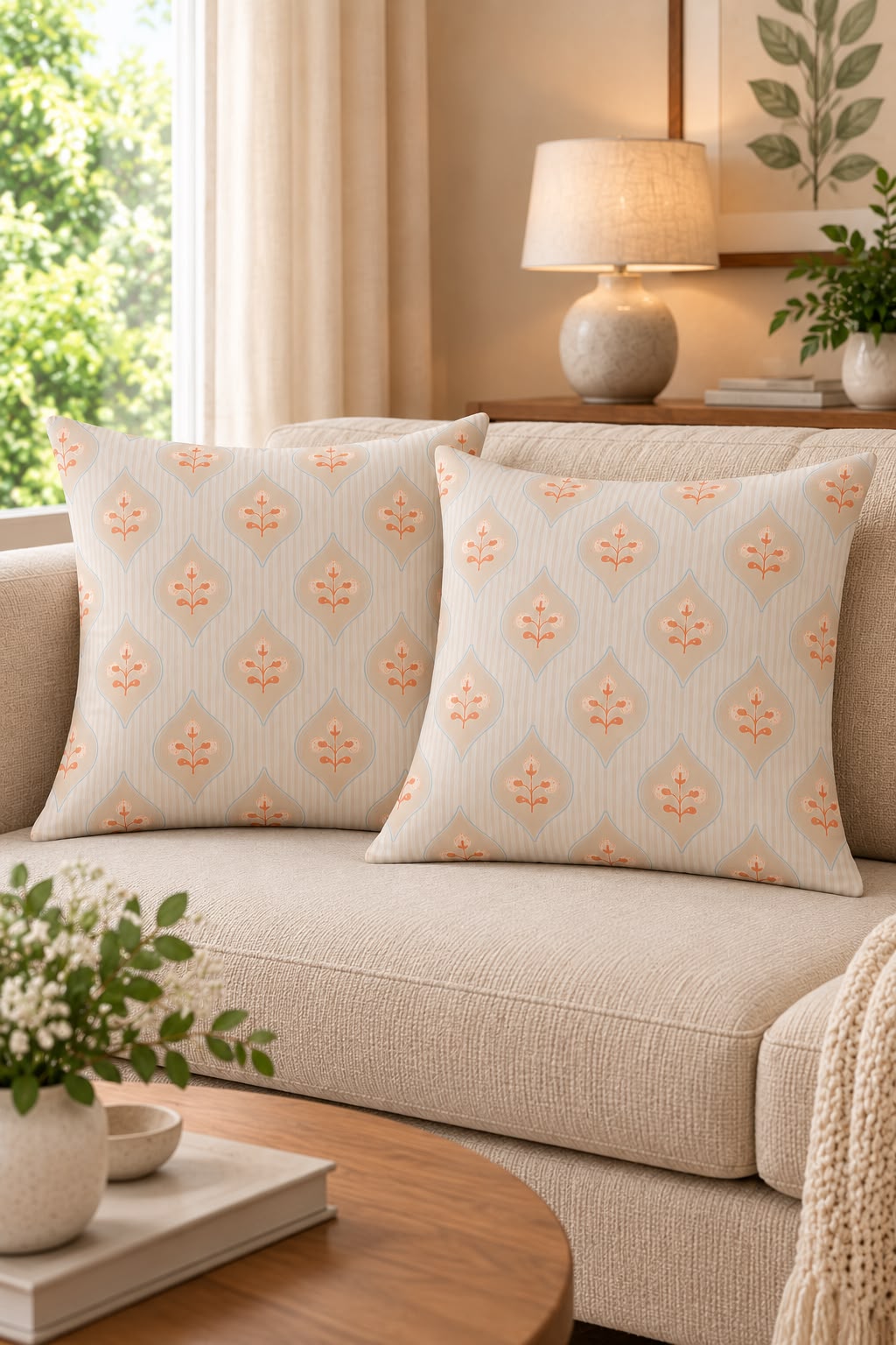 CORAL BLOOM CUSHION COVER (Pack of 2)