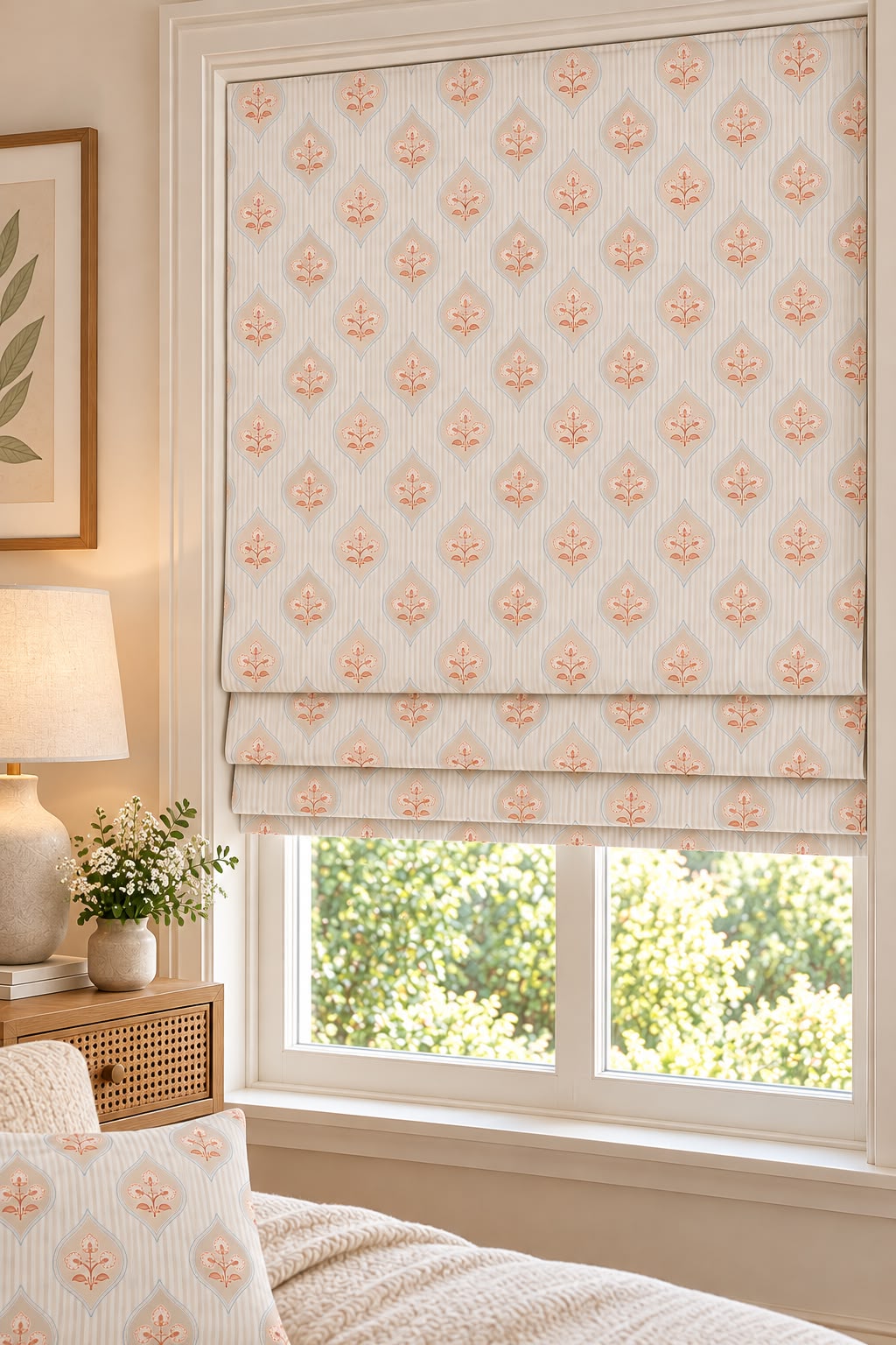 CORAL BLOOM READY MADE ROMAN BLIND