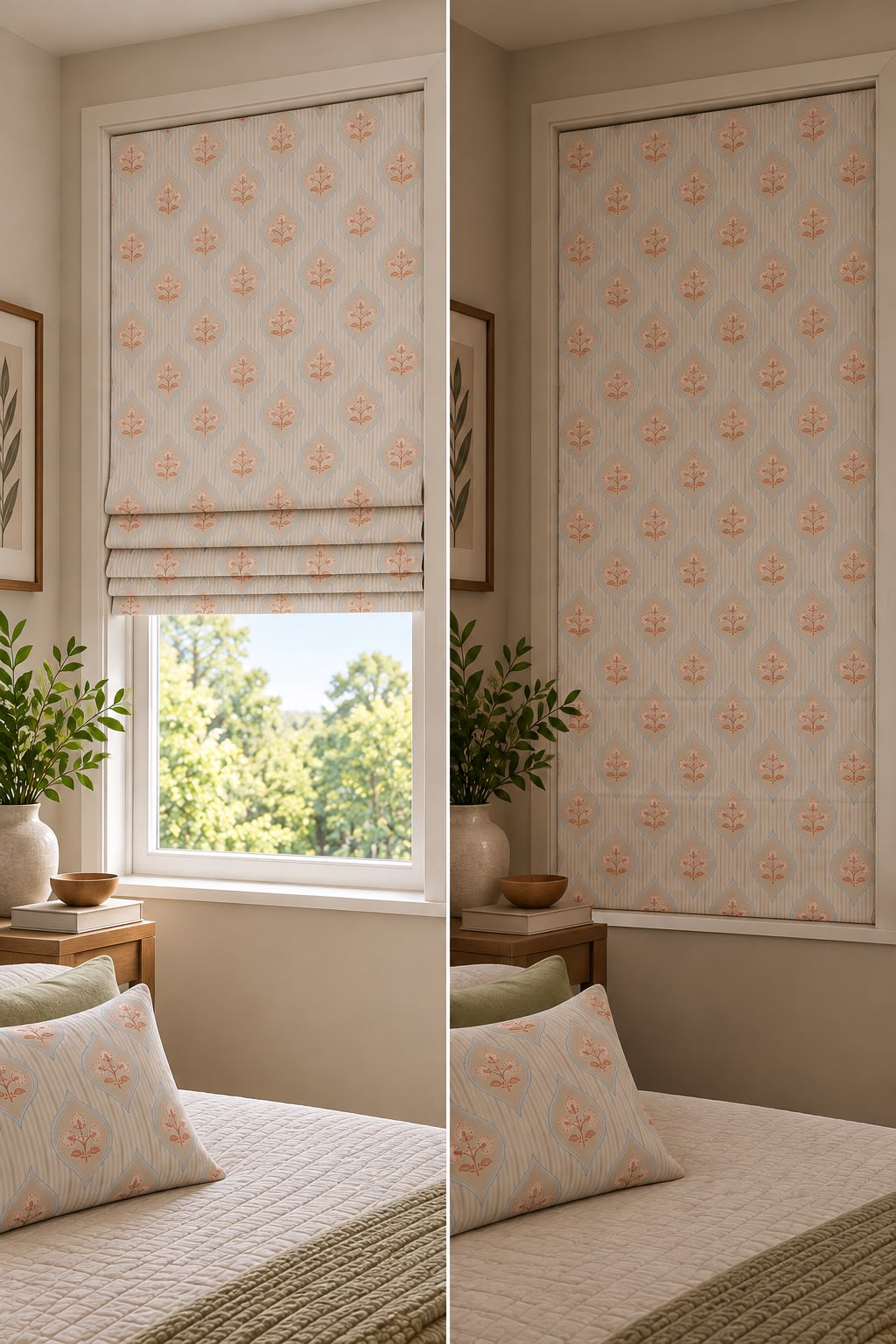 CORAL BLOOM READY MADE ROMAN BLIND