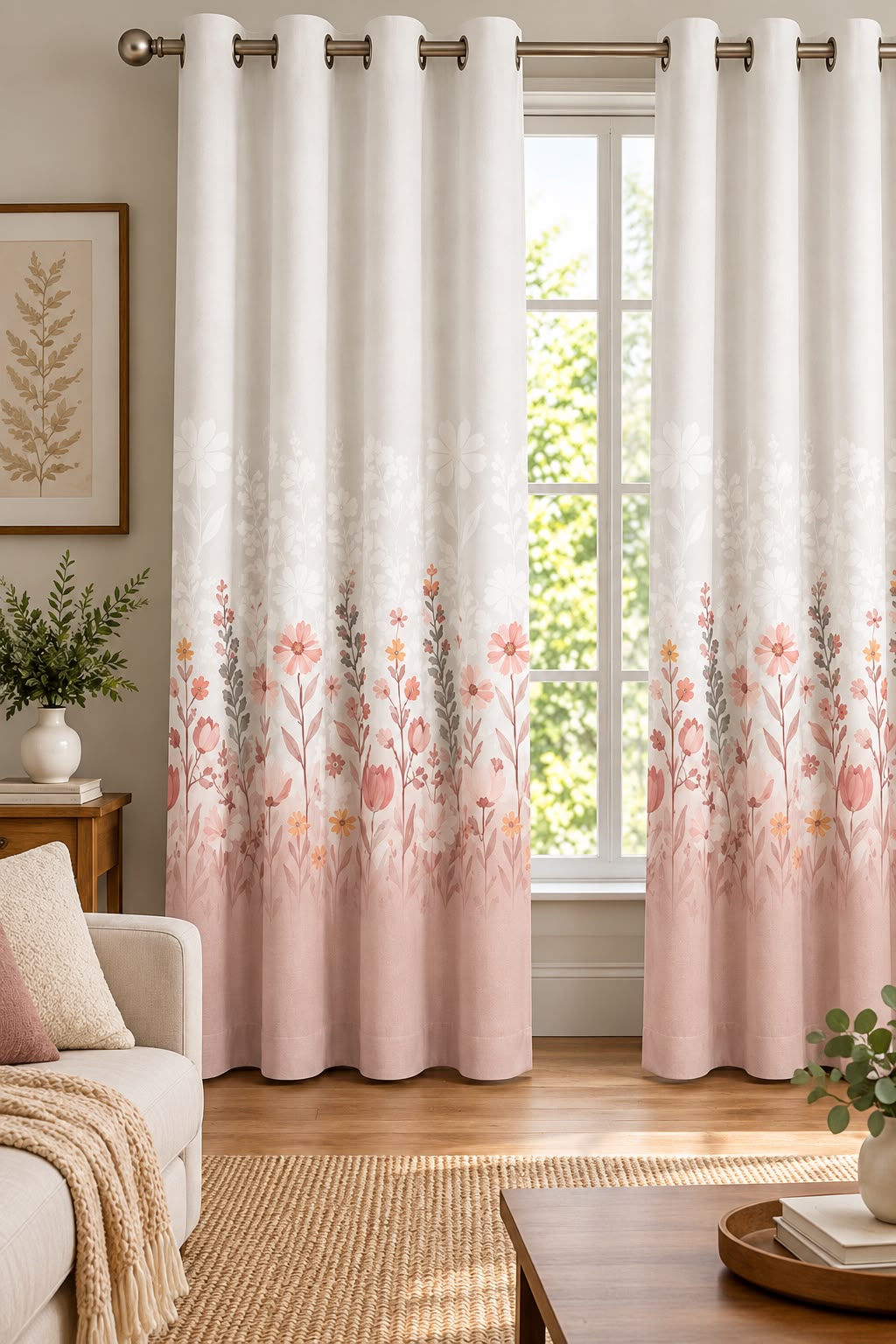 FLORA ROSE PRINTED CURTAIN