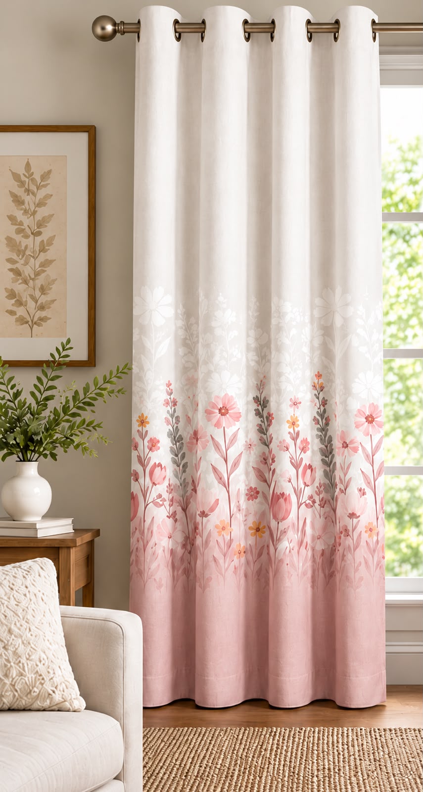 FLORA ROSE PRINTED CURTAIN