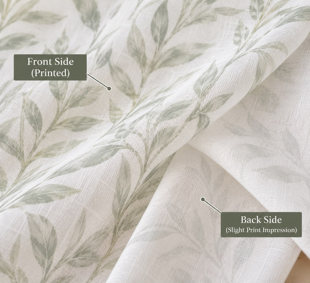 WILLOW MIST LINEN PRINTED SHEER CURTAIN