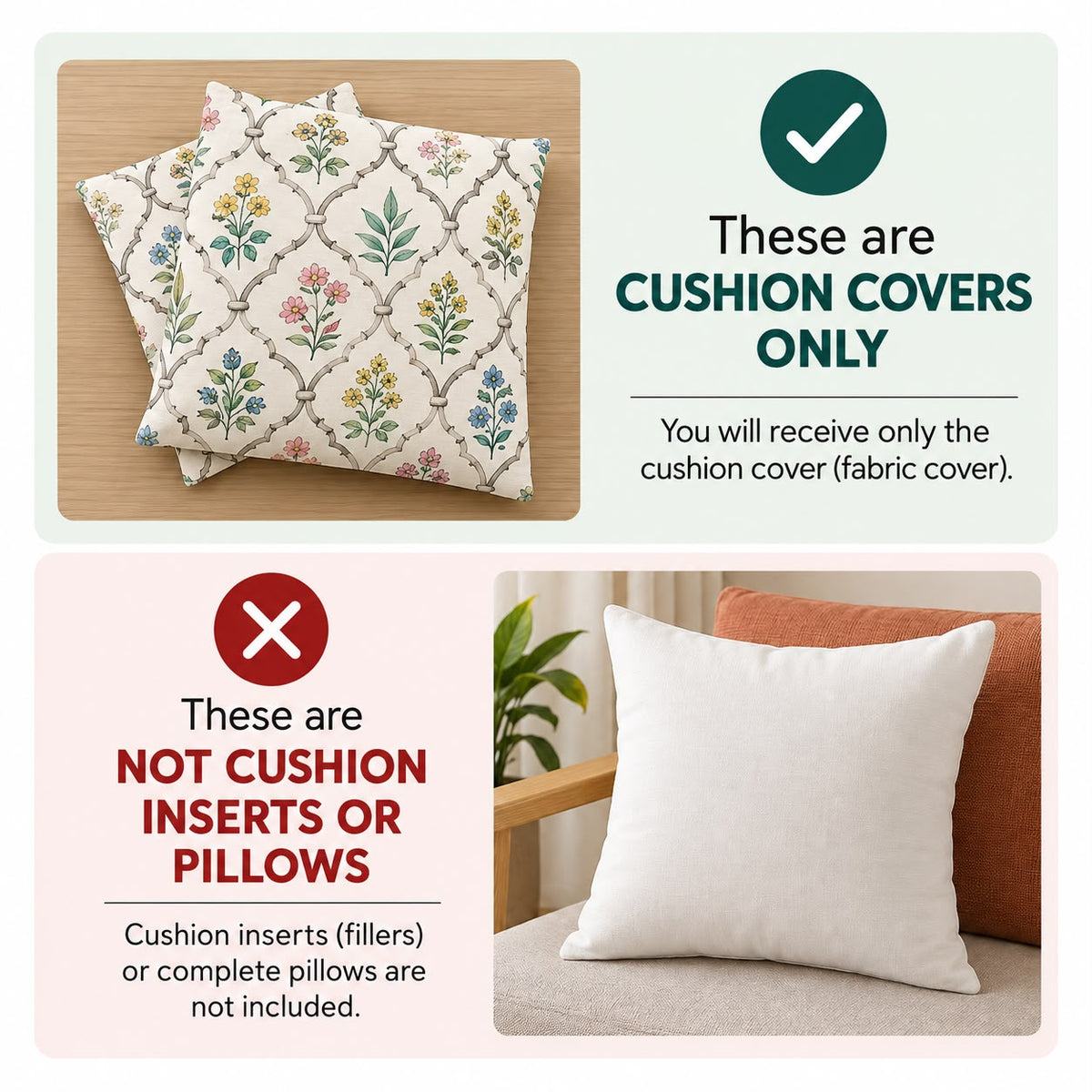 BOTANICAL TRELLIS CUSHION COVER (Pack of 2)