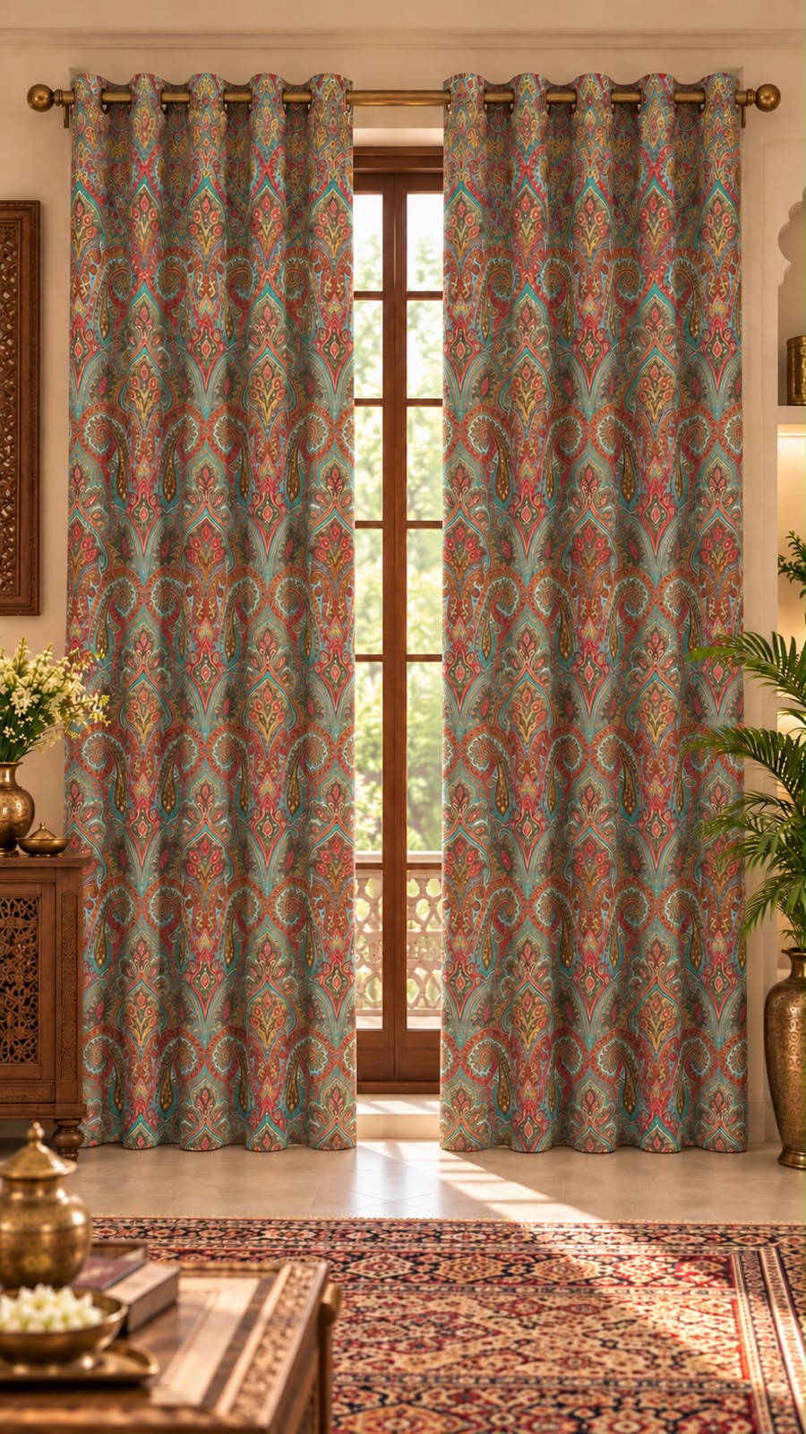 ROYAL PAISLEY HERITAGE PRINTED CURTAIN