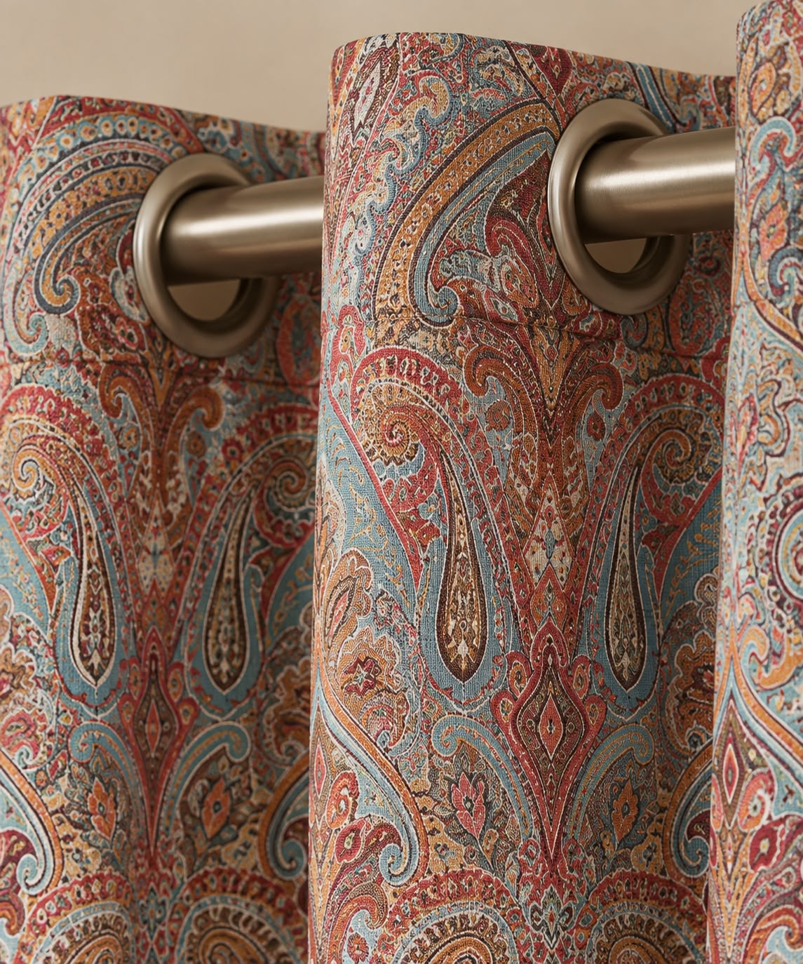 ROYAL PAISLEY HERITAGE PRINTED CURTAIN
