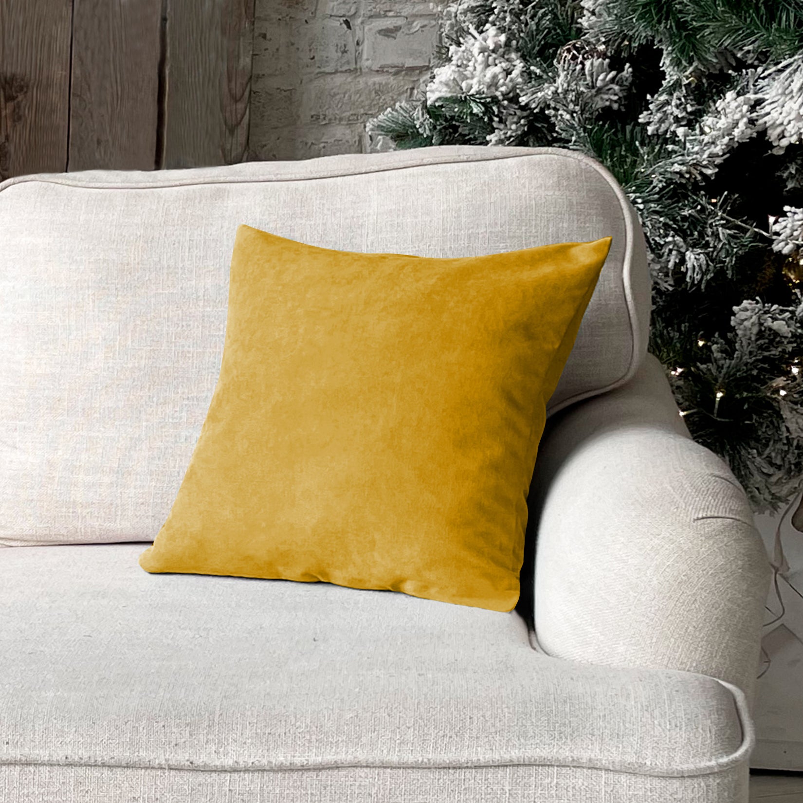 RAINBOW VELVET YELLOW-35 (16X16 INCH) DIGITAL PRINTED CUSHION COVER