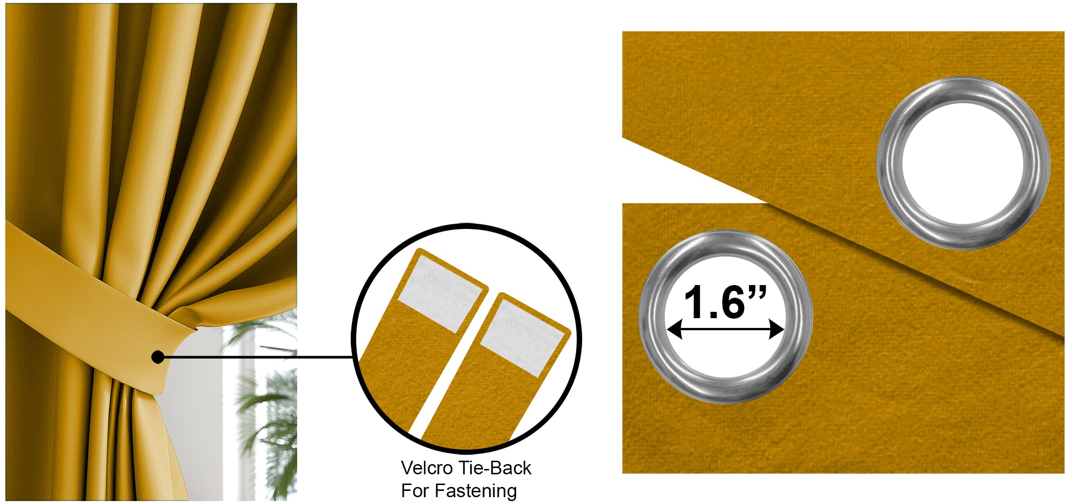 RAINBOW VELVET YELLOW CURTAINS