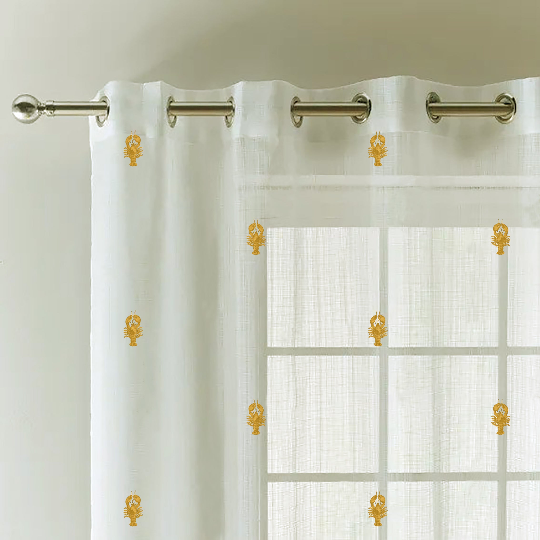 Scorpion Yellow Sheer Curtain