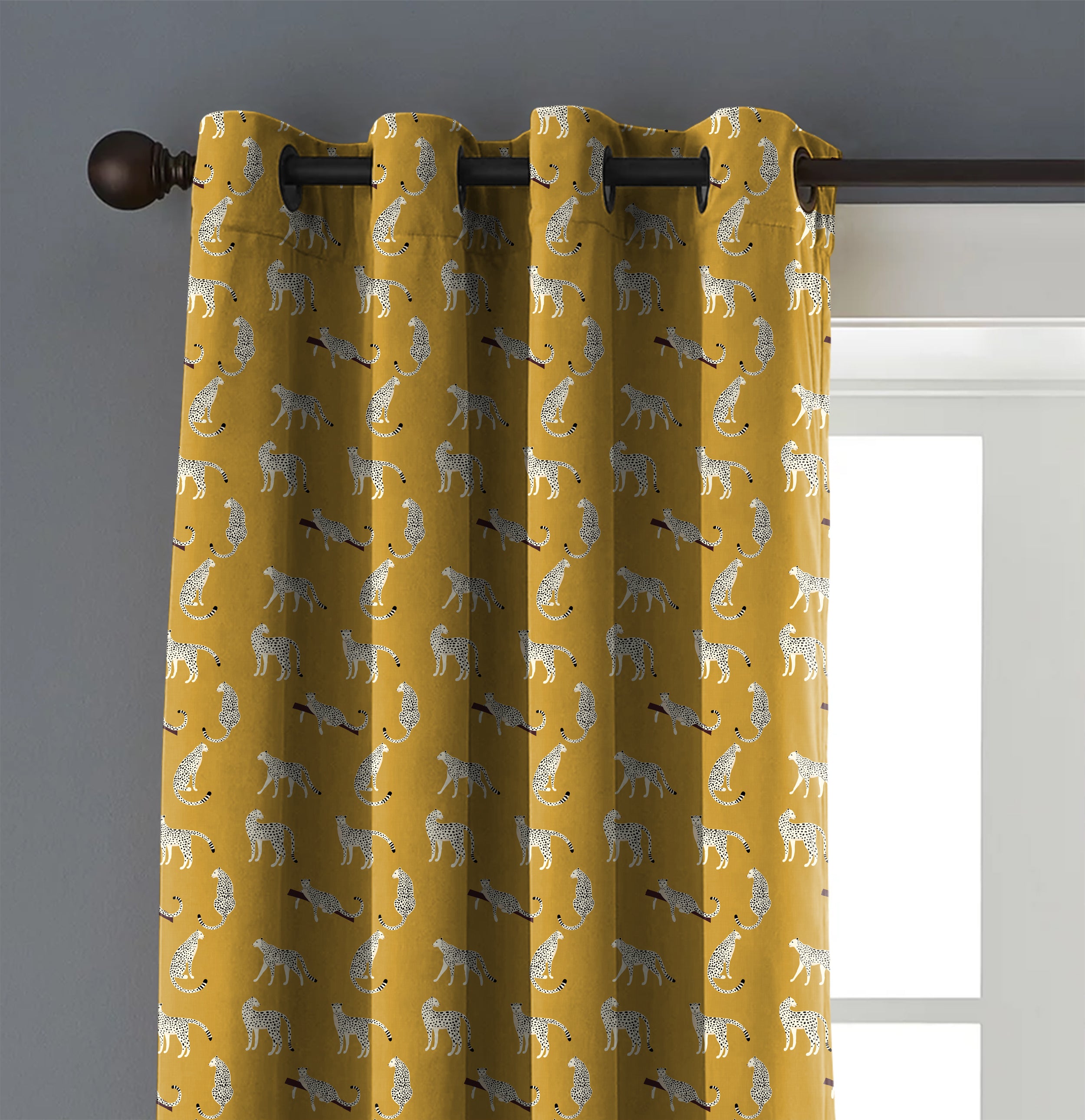 Leopard Yellow Blackout Curtain