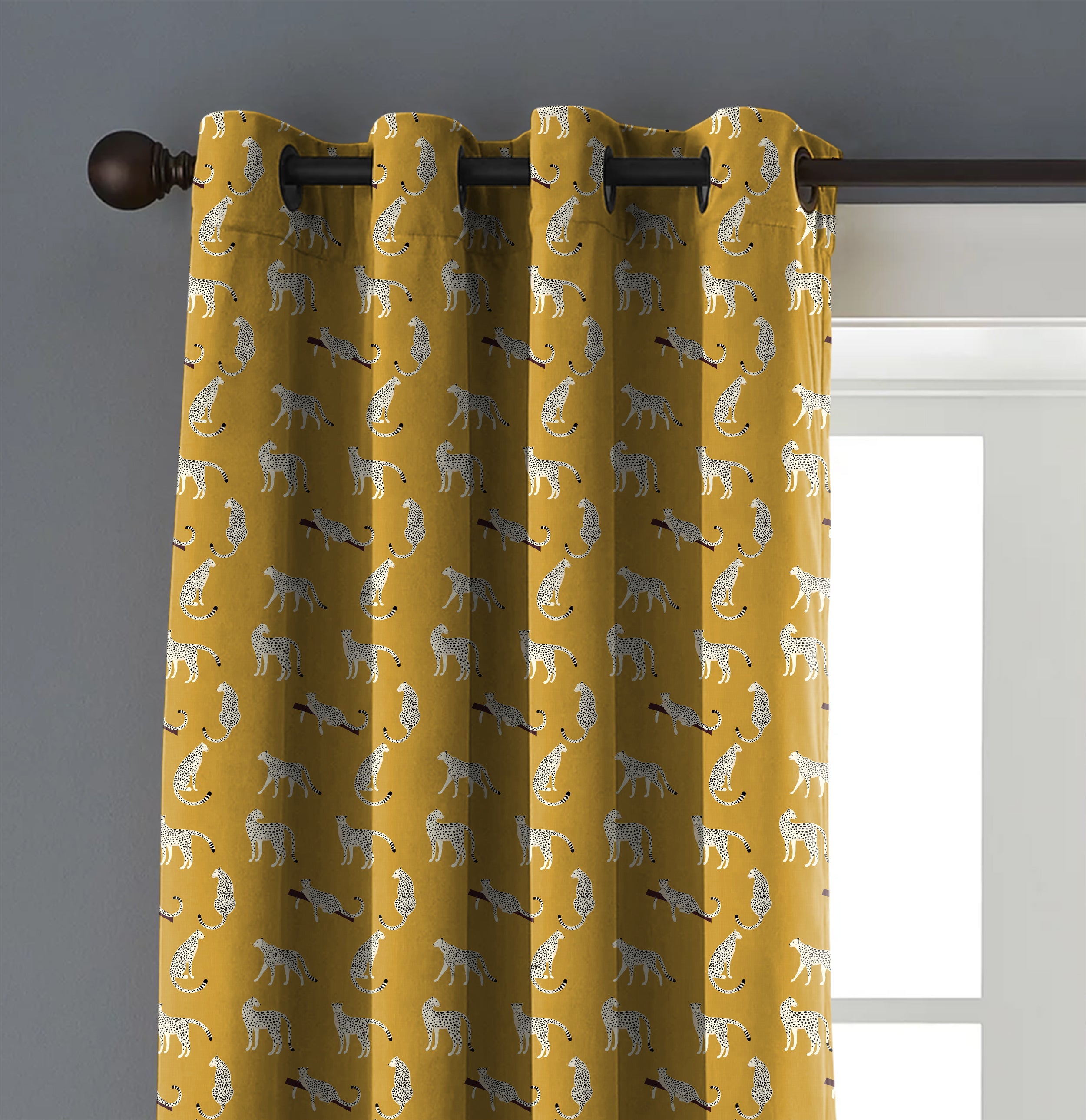 Leopard Yellow Blackout Curtains