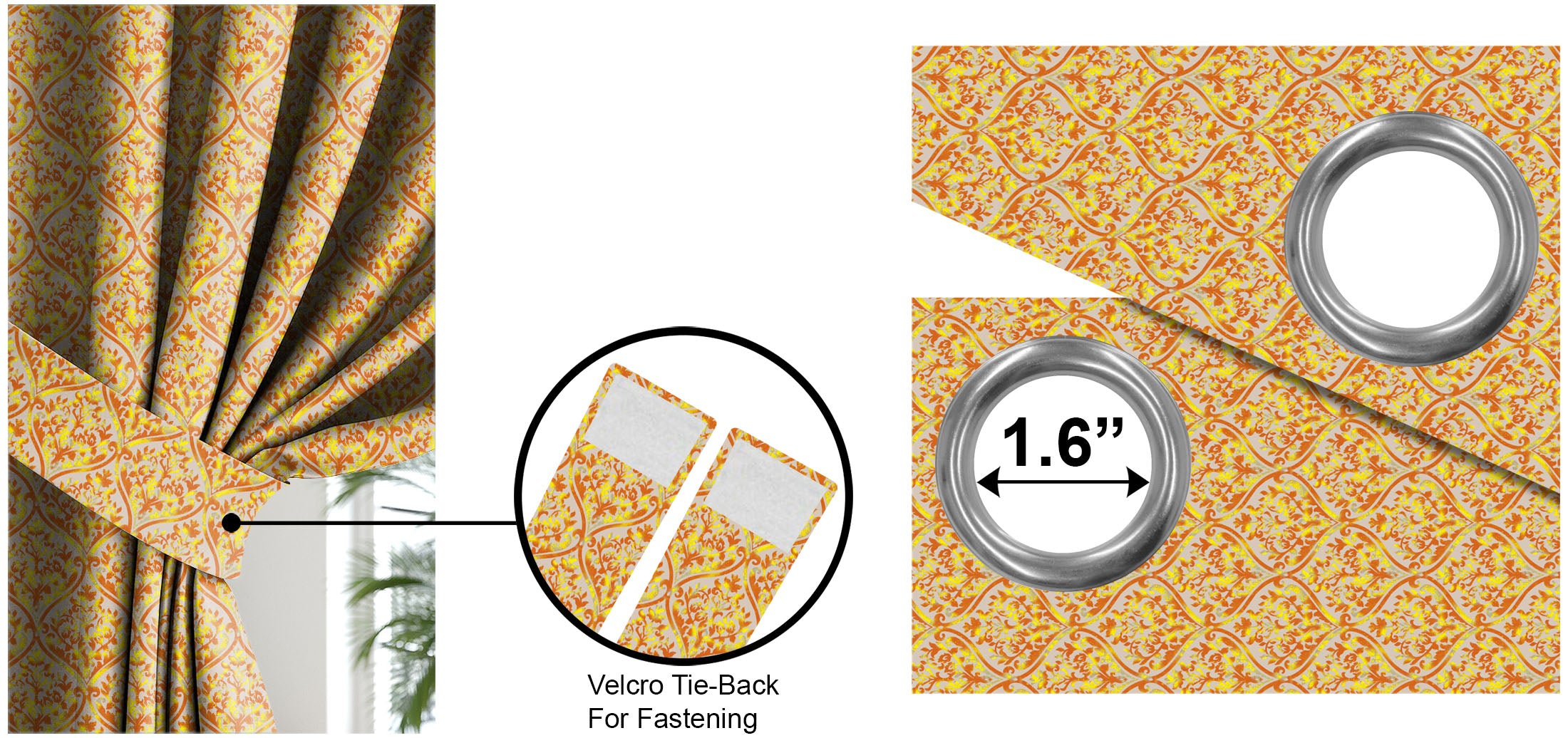 GENE YELLOW BLACKOUT CURTAINS