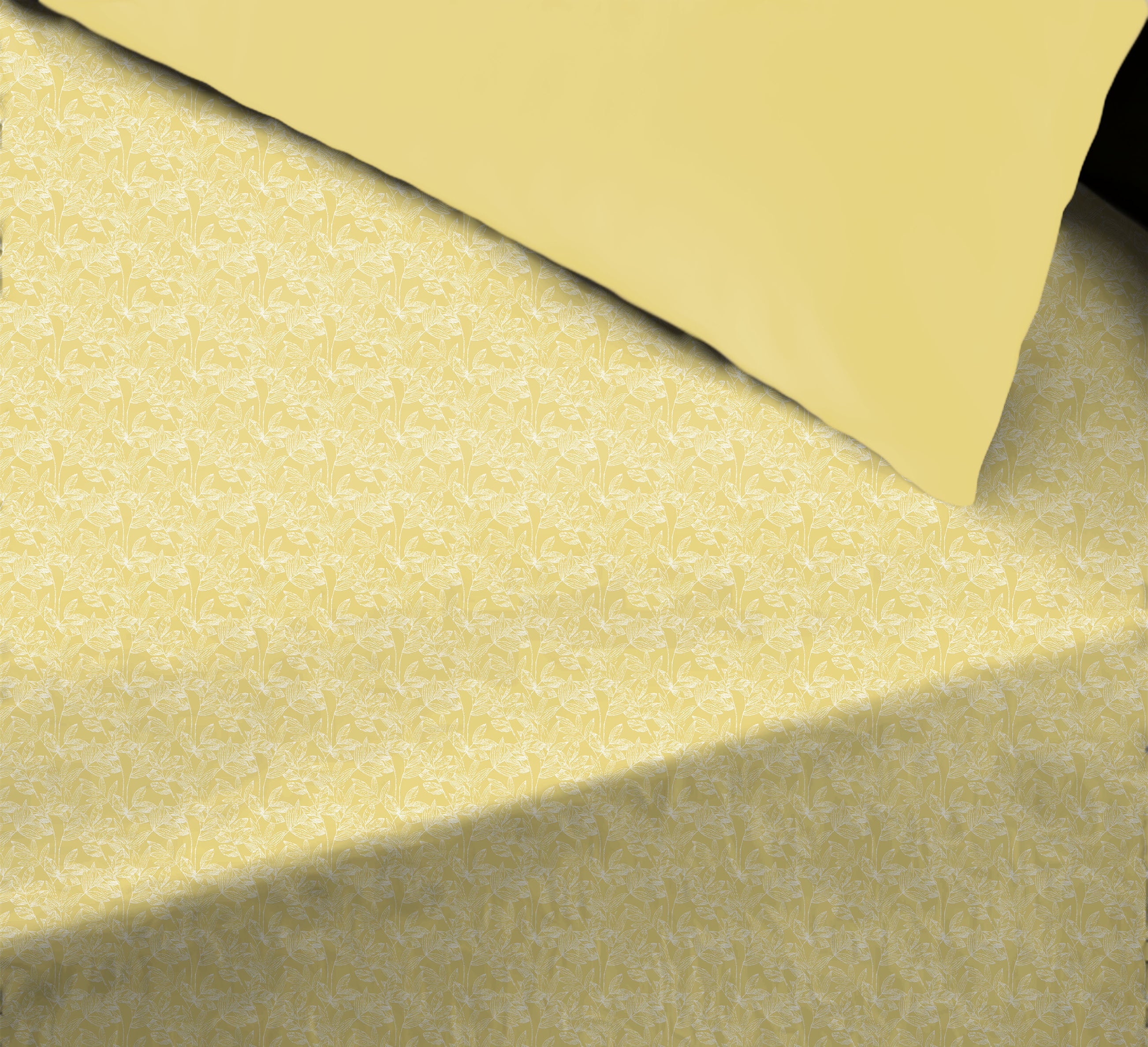 Meadow Yellow Bedcover for Double Bed with 2 Pillow Covers King Size (104" X 90")
