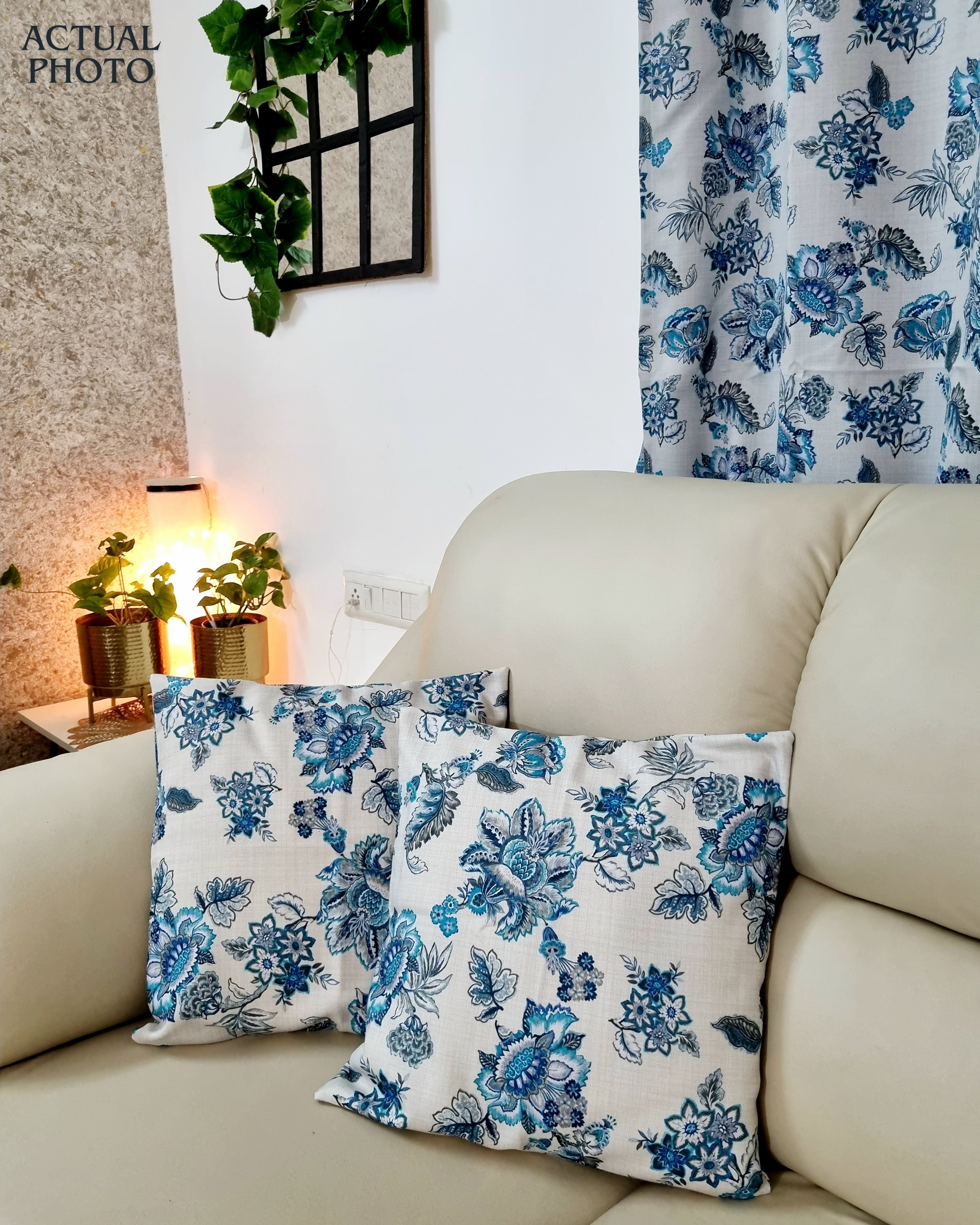 ANZIO BLUE DIGITAL PRINTED CUSHION COVER (Pack of 2)