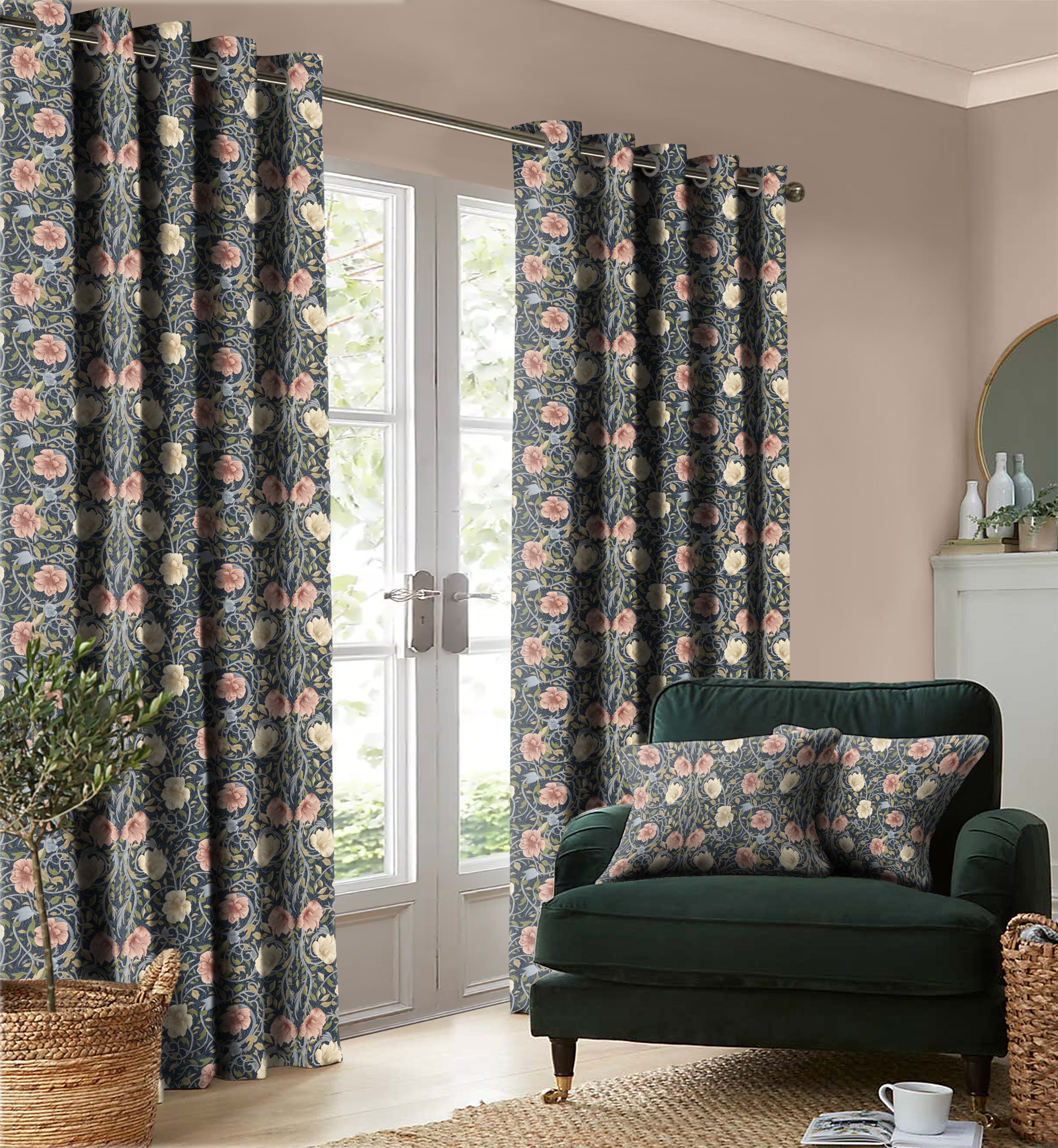 Heritage Navy Blackout Curtain