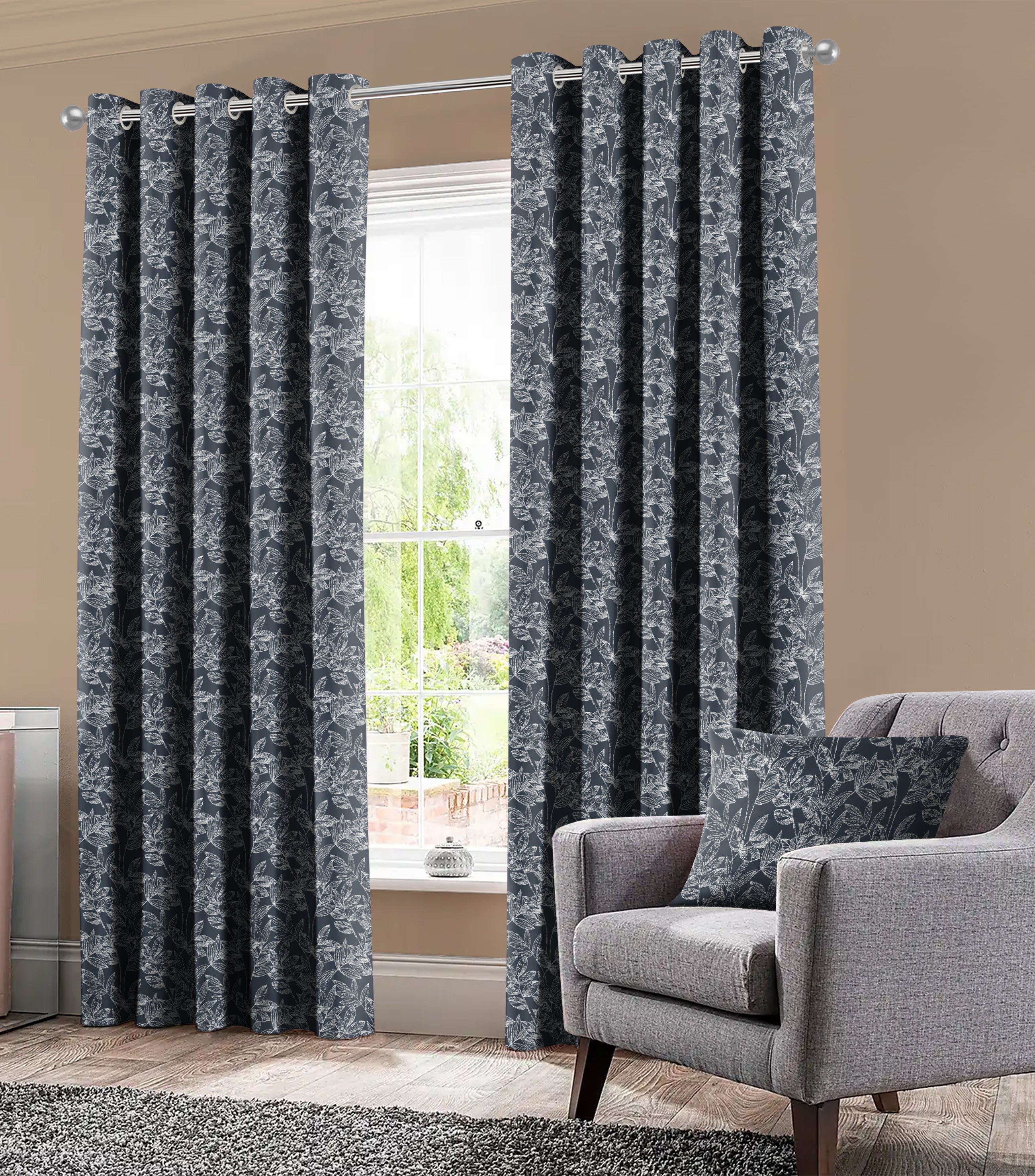 MEADOW D-GREY BLACKOUT CURTAINS