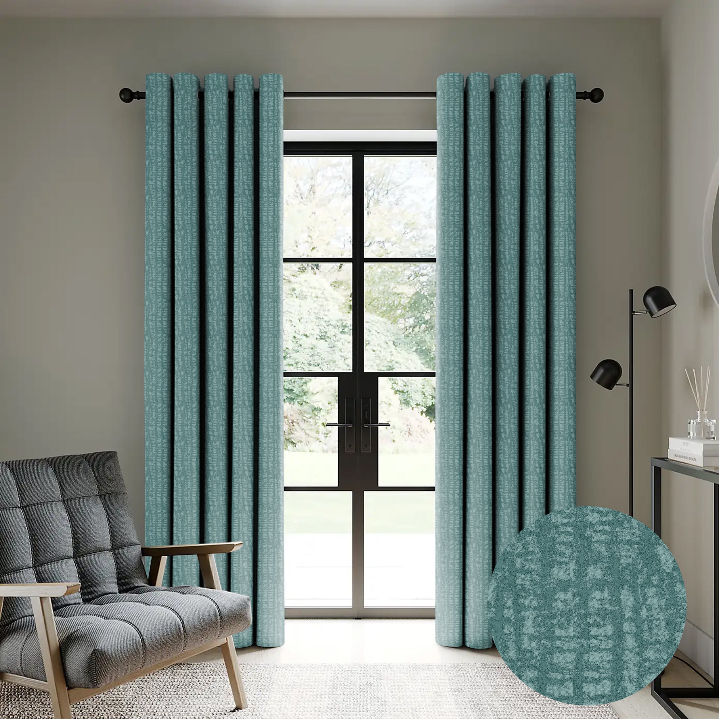 VALENCIA TEAL BLACKOUT CURTAIN