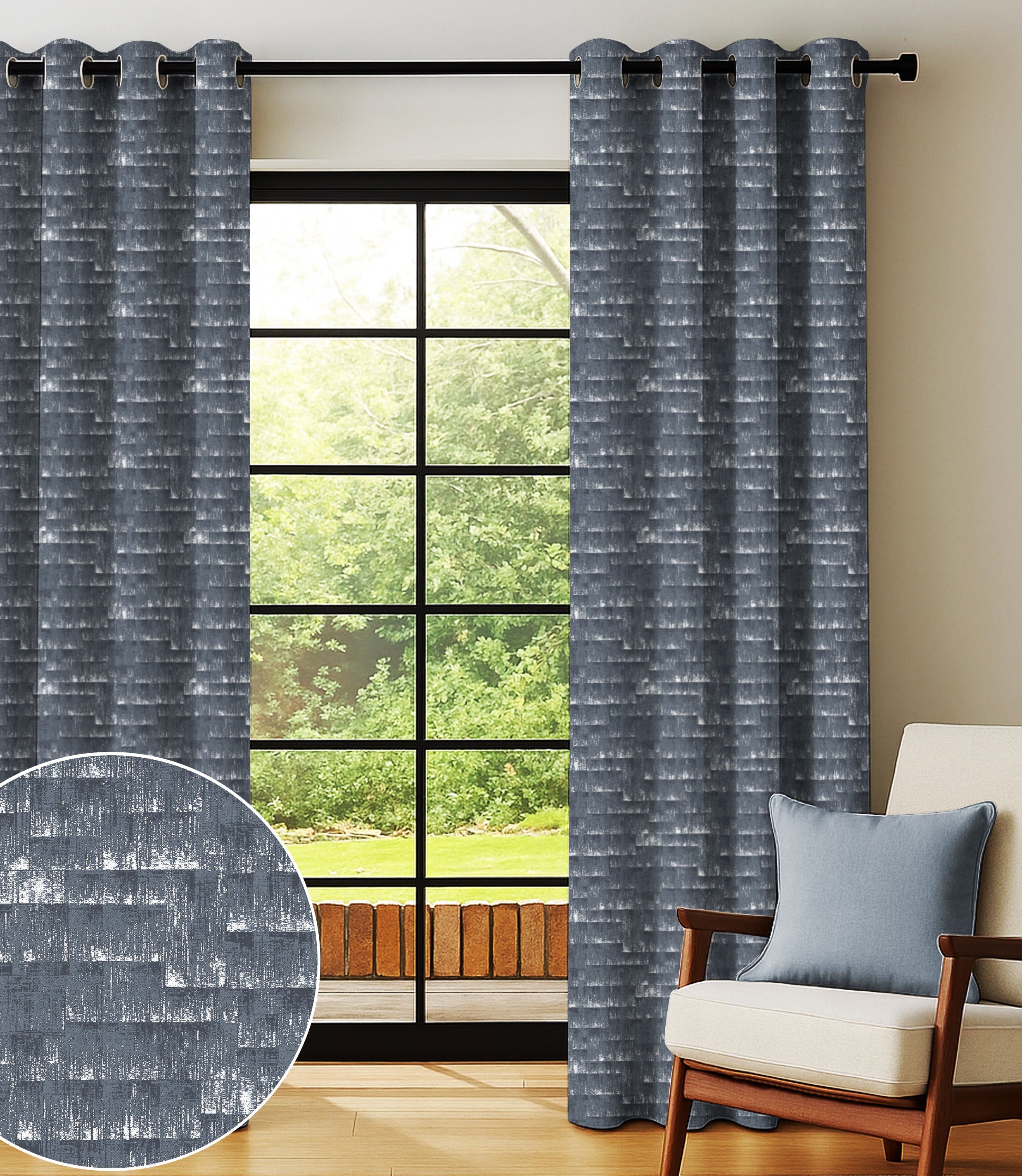 MALAGA DARK GREY BLACKOUT CURTAINS