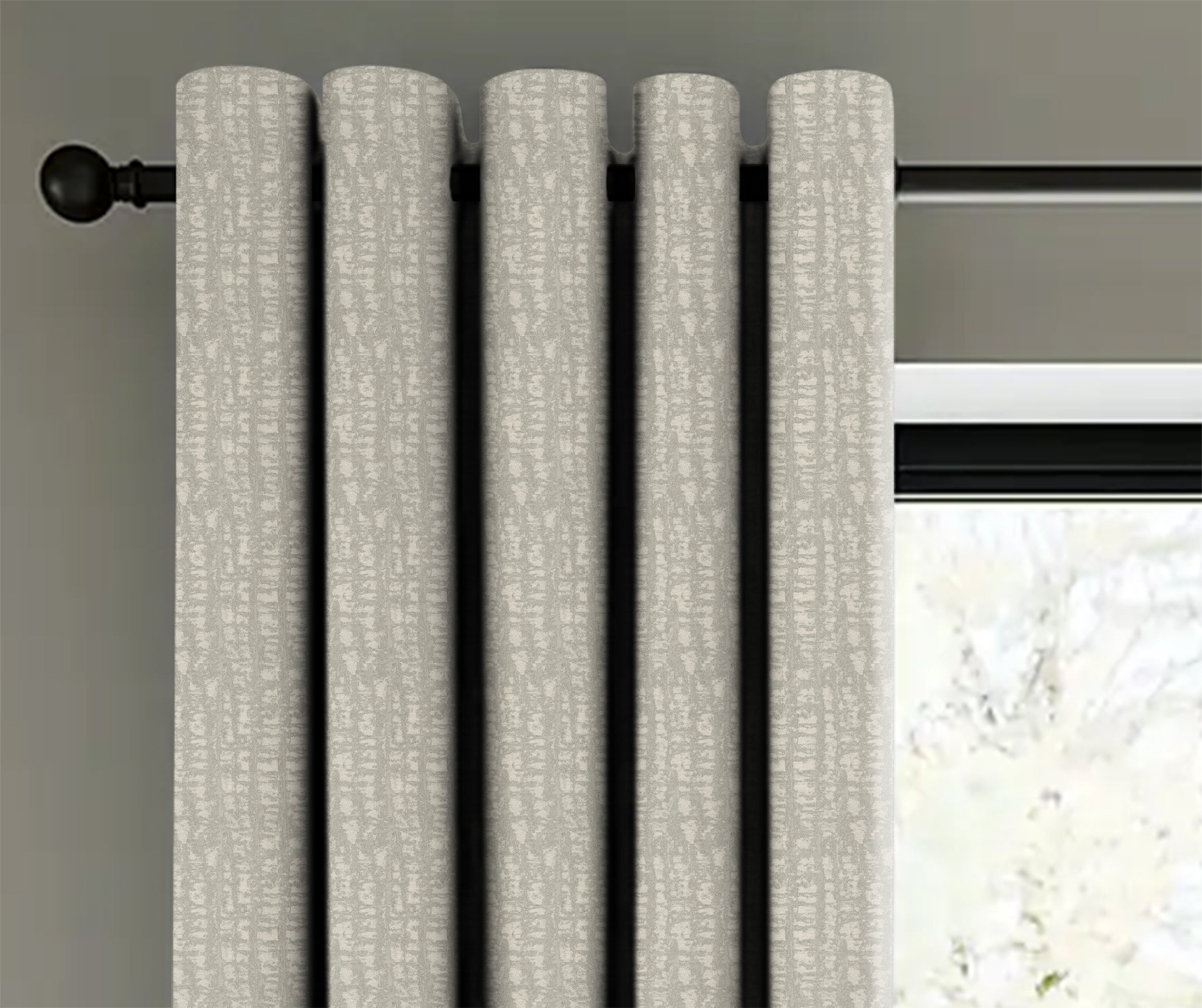 Valencia Tex Silver Printed Blackout Curtain