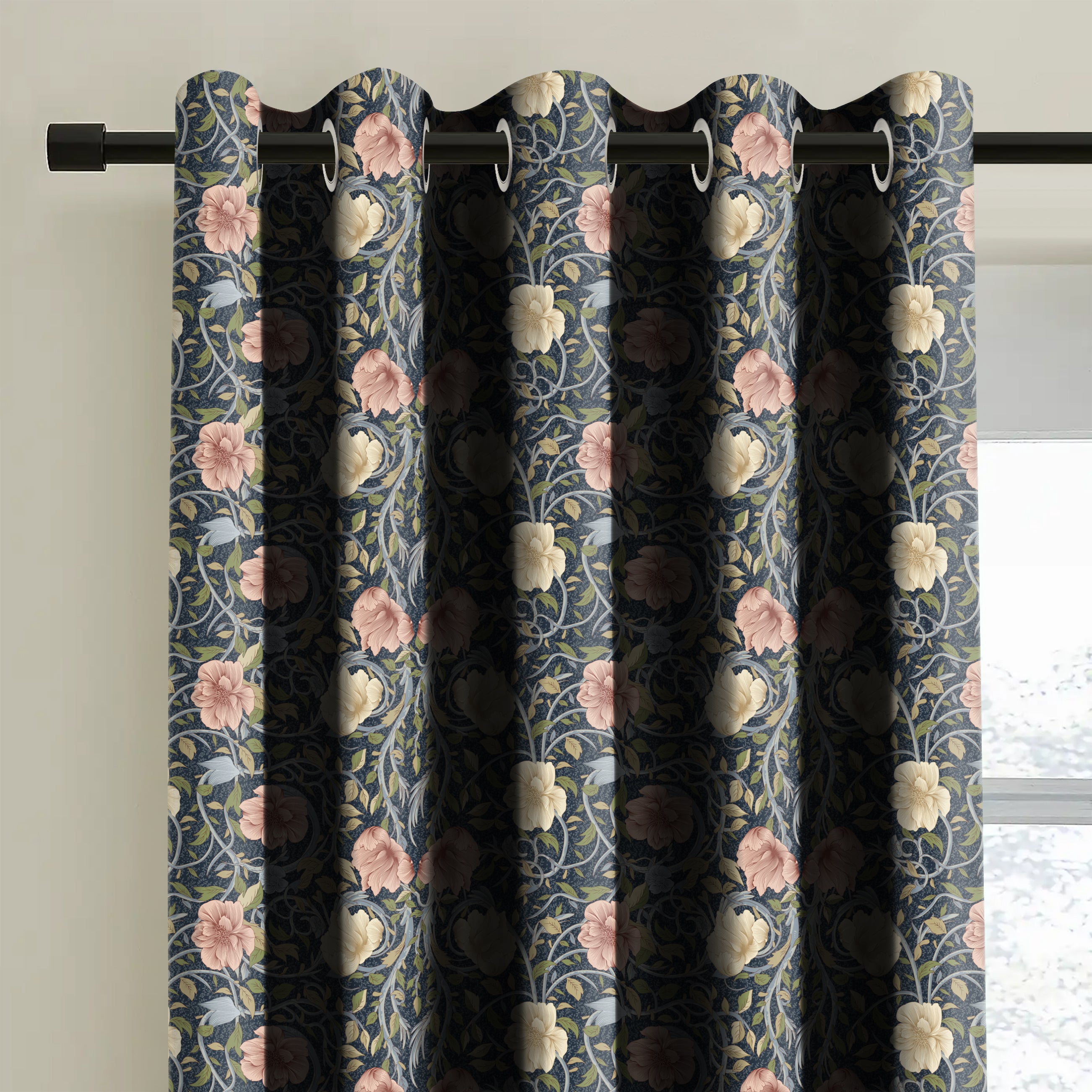 Heritage Navy Blackout Curtain