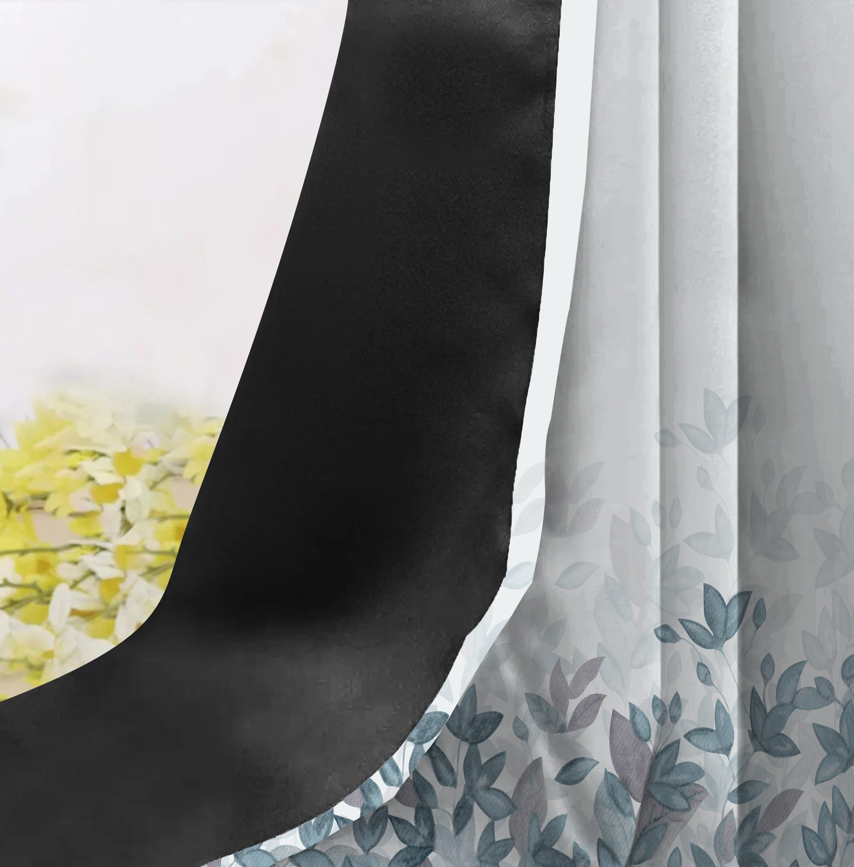 HIGHCLERE SKYBLUE CURTAINS 100% BLACKOUT PRINTED FOR LIVING & BEDROOMS