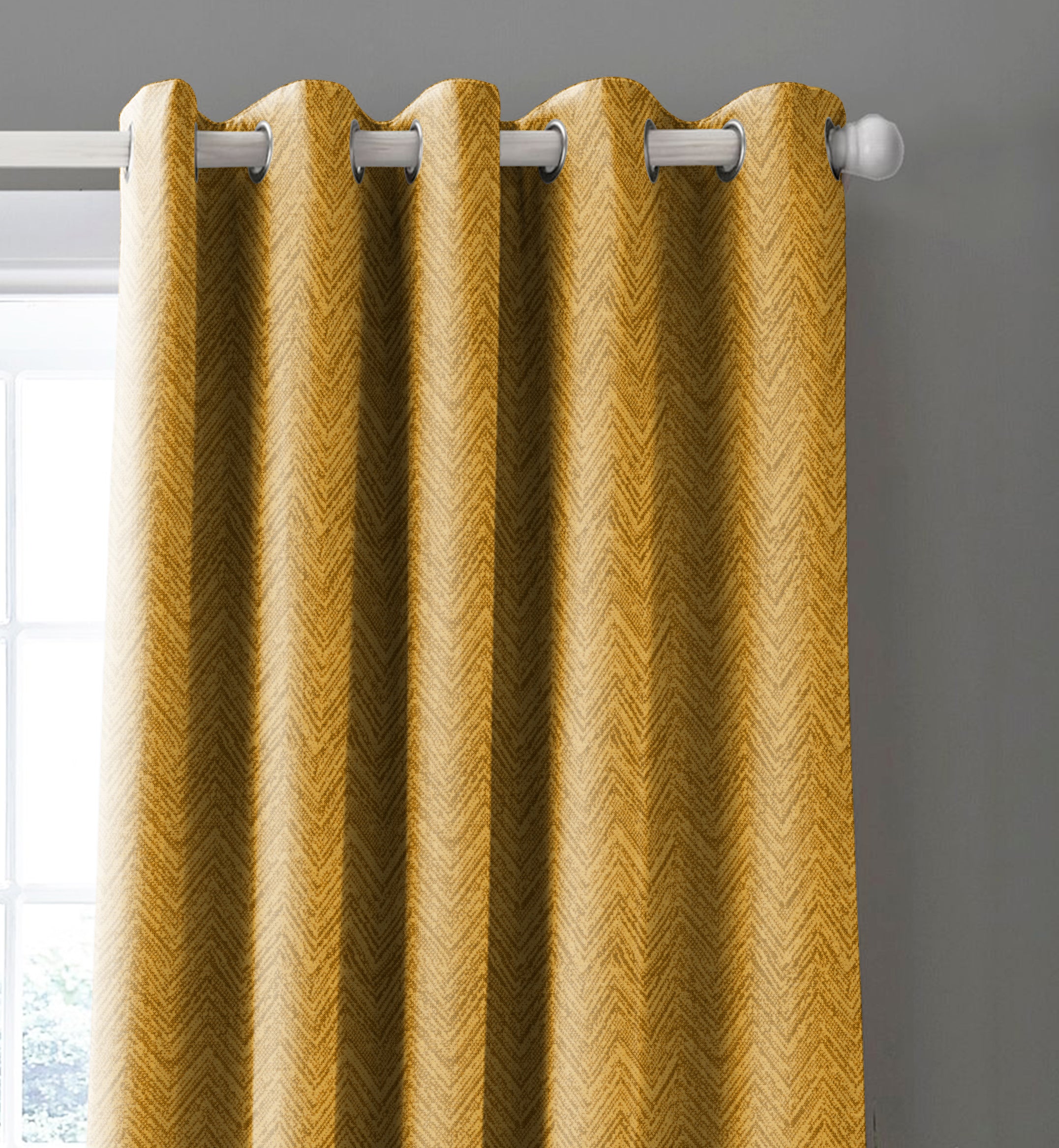 SONORA DARK MUSTARD PRINTED BLACKOUT CURTAIN