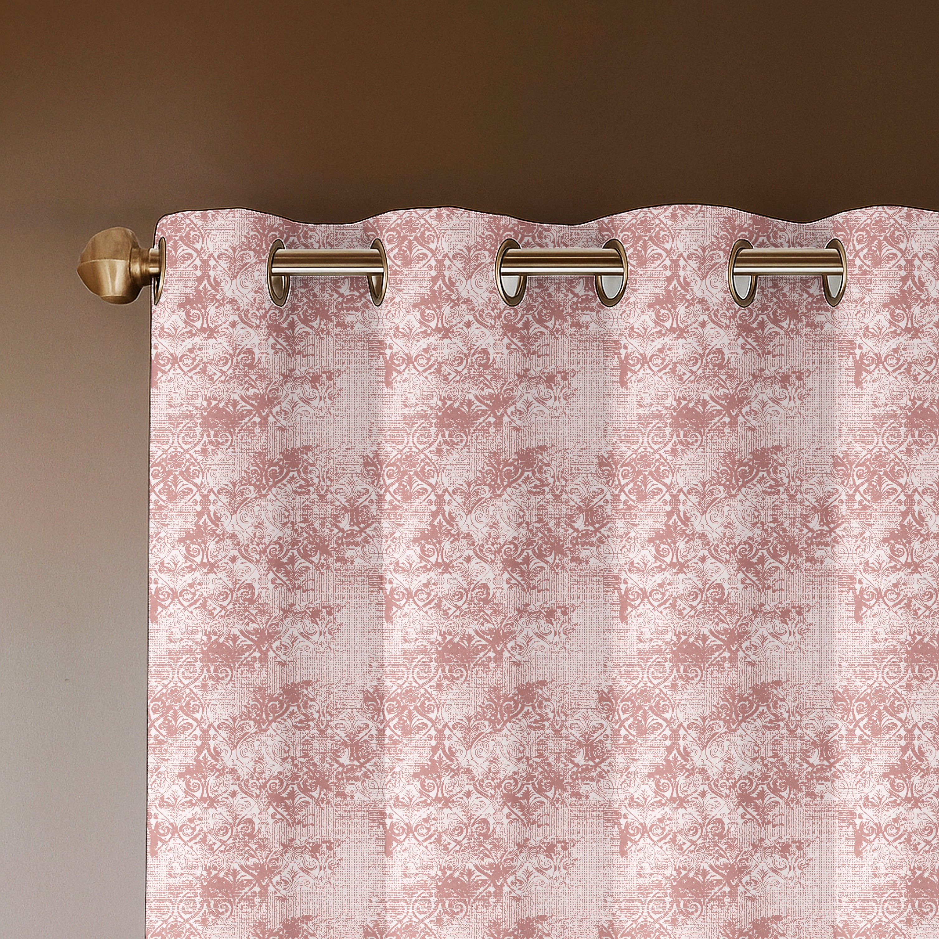 FOLK PINK PRINTED DIMOUT CURTAIN
