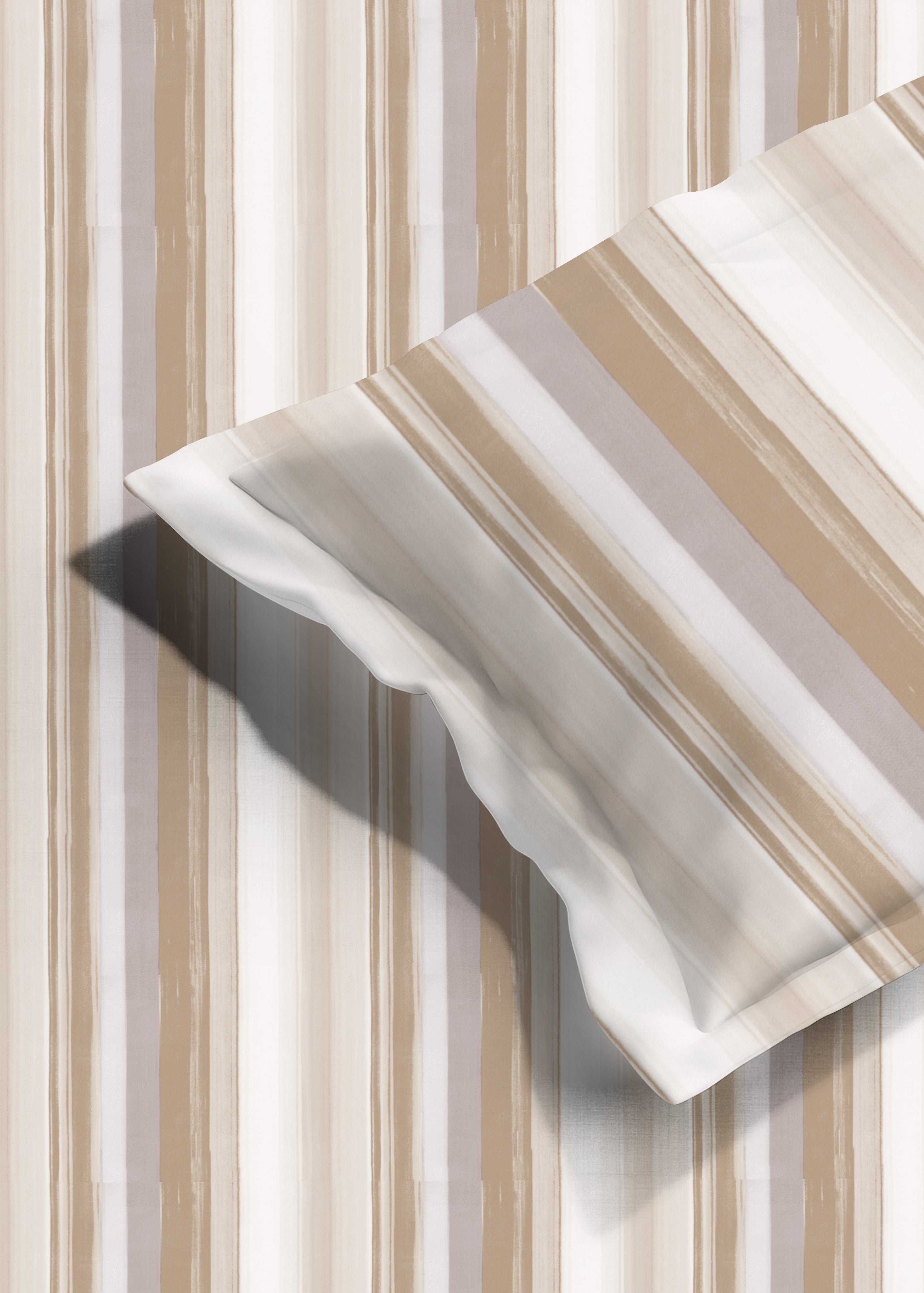 ALVIN COFFEE COTTON BEDSHEET WITH PILLOWCOVER