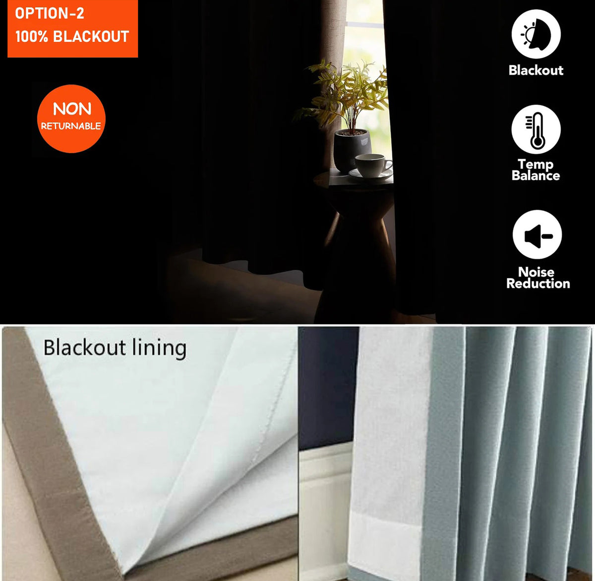 AURA CARAMEL BEIGE PRINTED CURTAIN