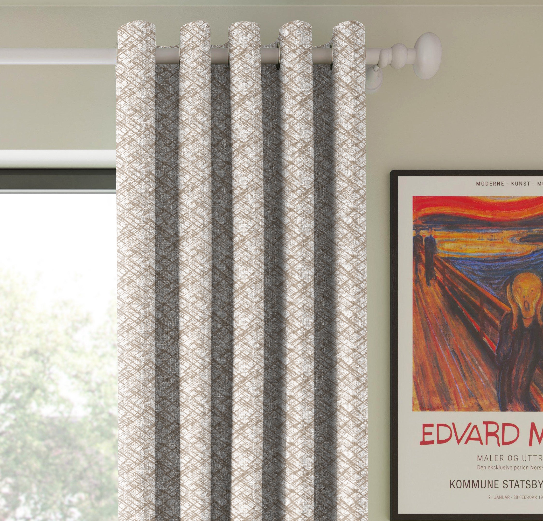 DITSY BROWN PRINTED BLACKOUT CURTAIN